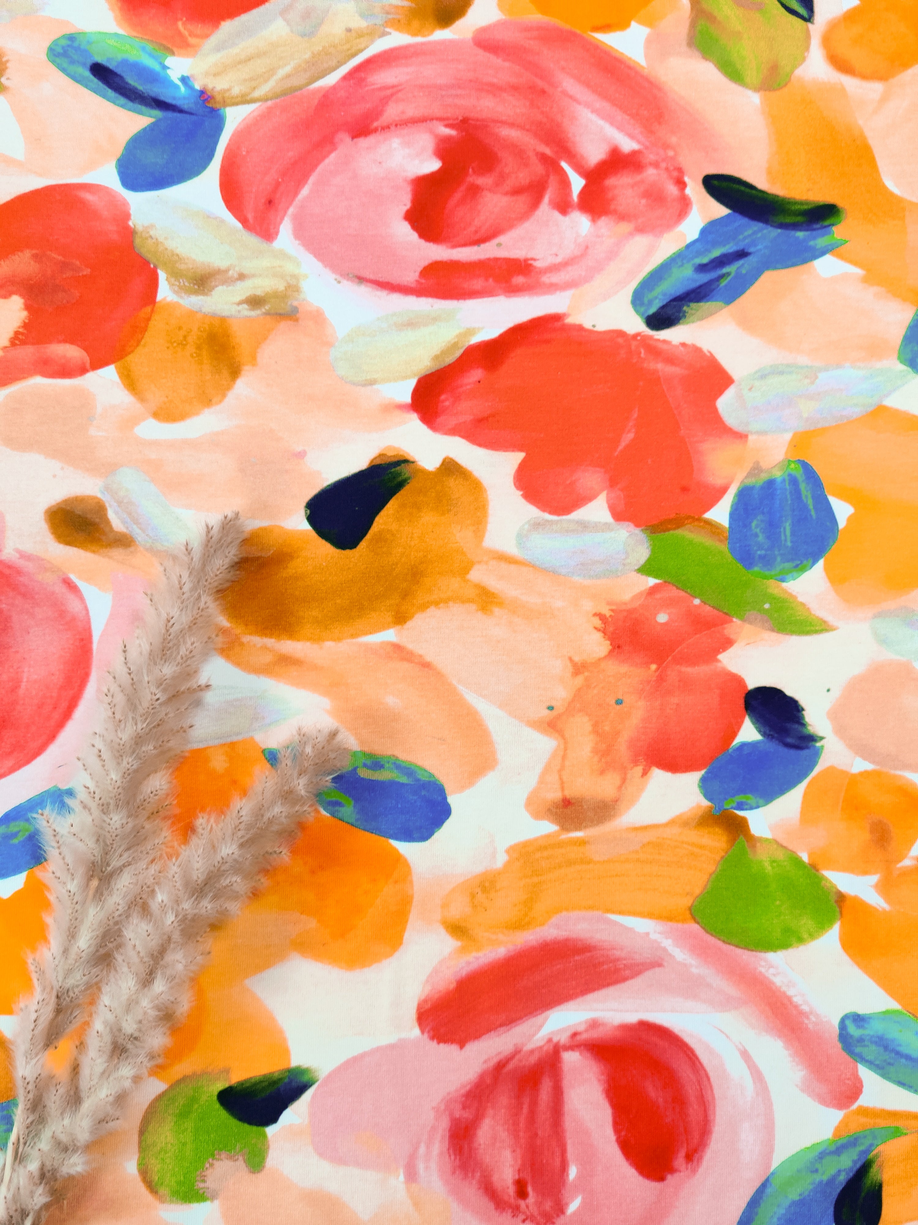 Jersey de coton Abstrait orangé KLAFOUTIS Couture