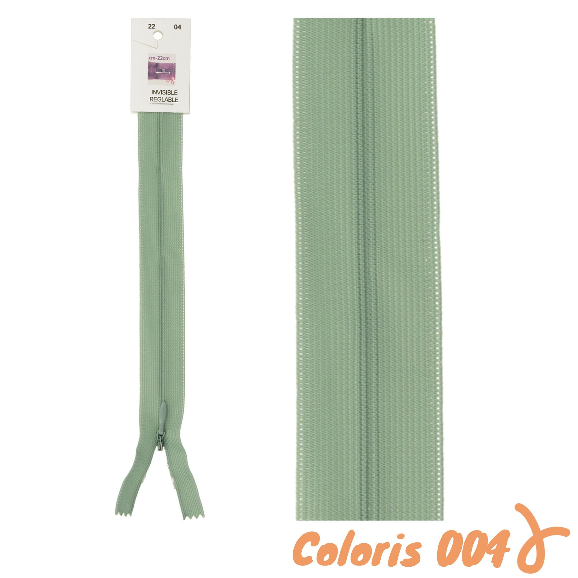 Zip invisibles réglables - 40 à 60 cm