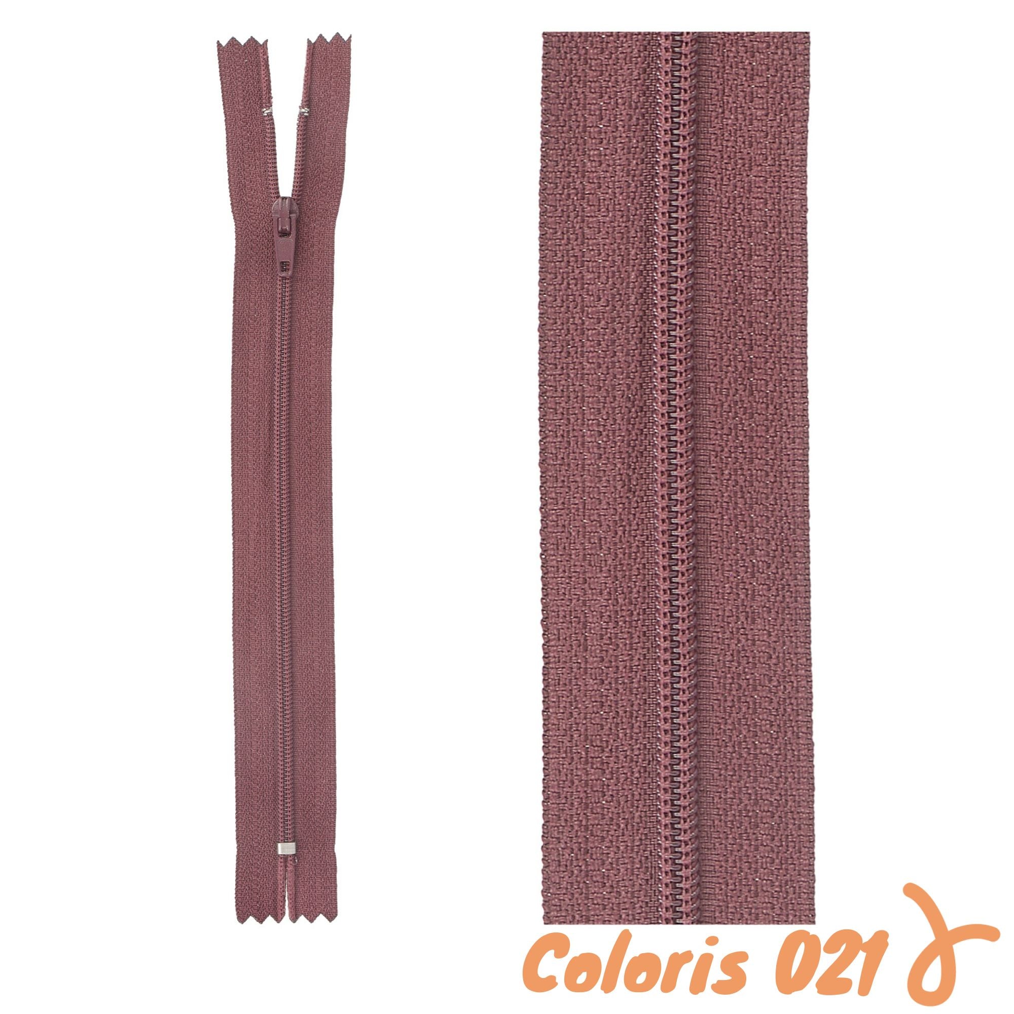 Zip non-séparable - 40 cm