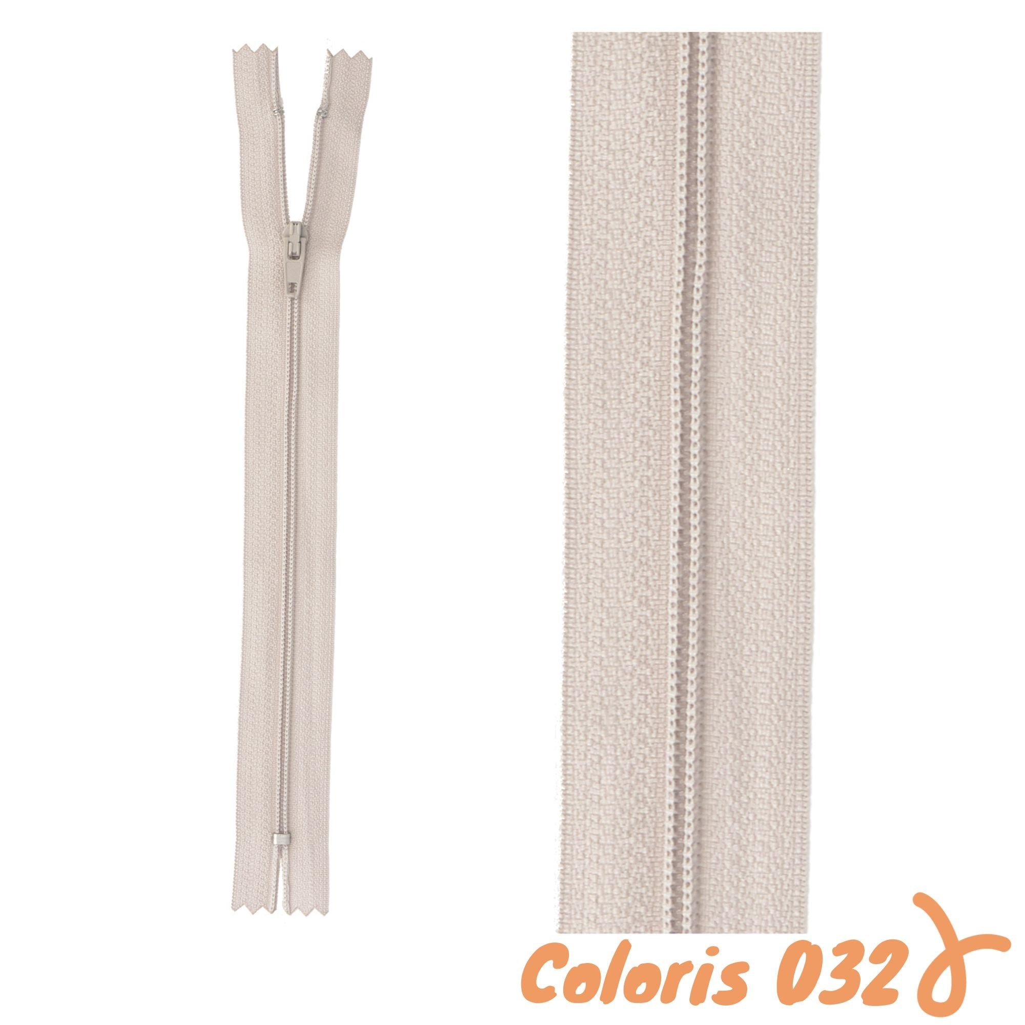 Zip non-séparable - 50 cm