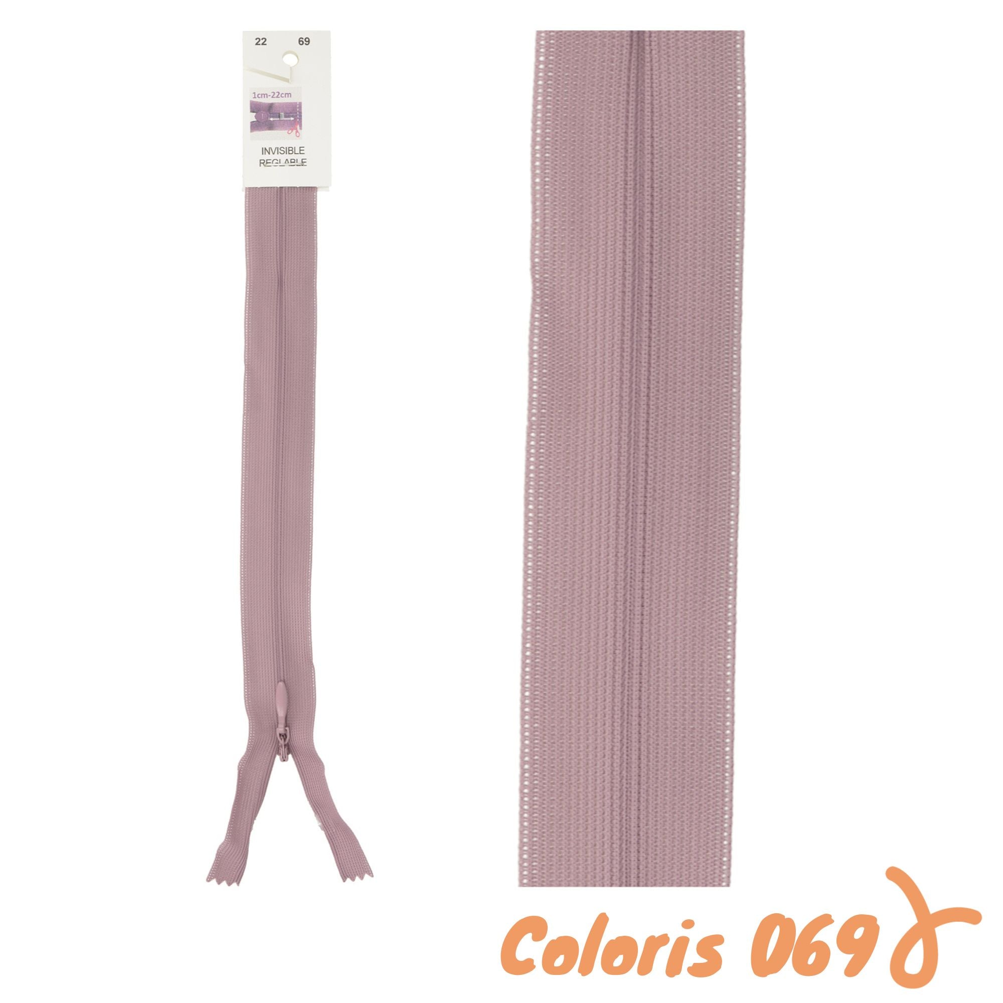 Zip invisibles réglables - 40 à 60 cm