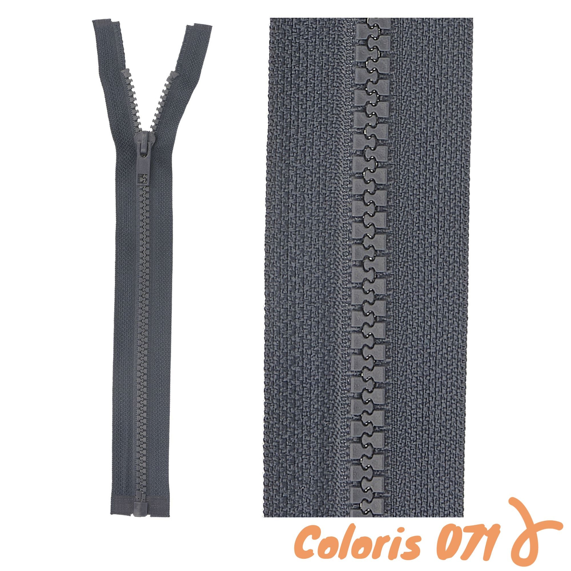 Zip séparable double curseur - 75 cm