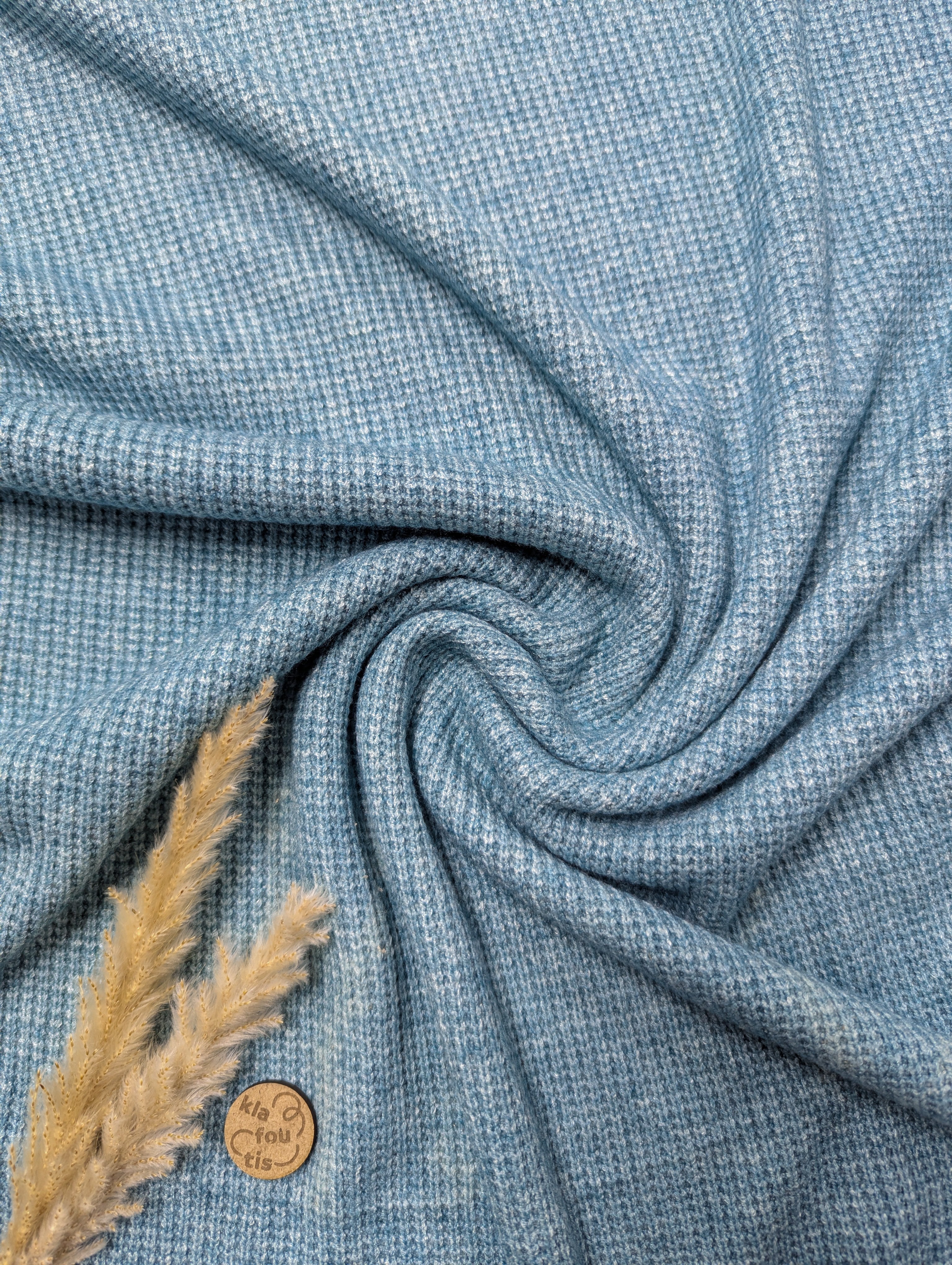 Maille tricot toute douce - bleu aqua