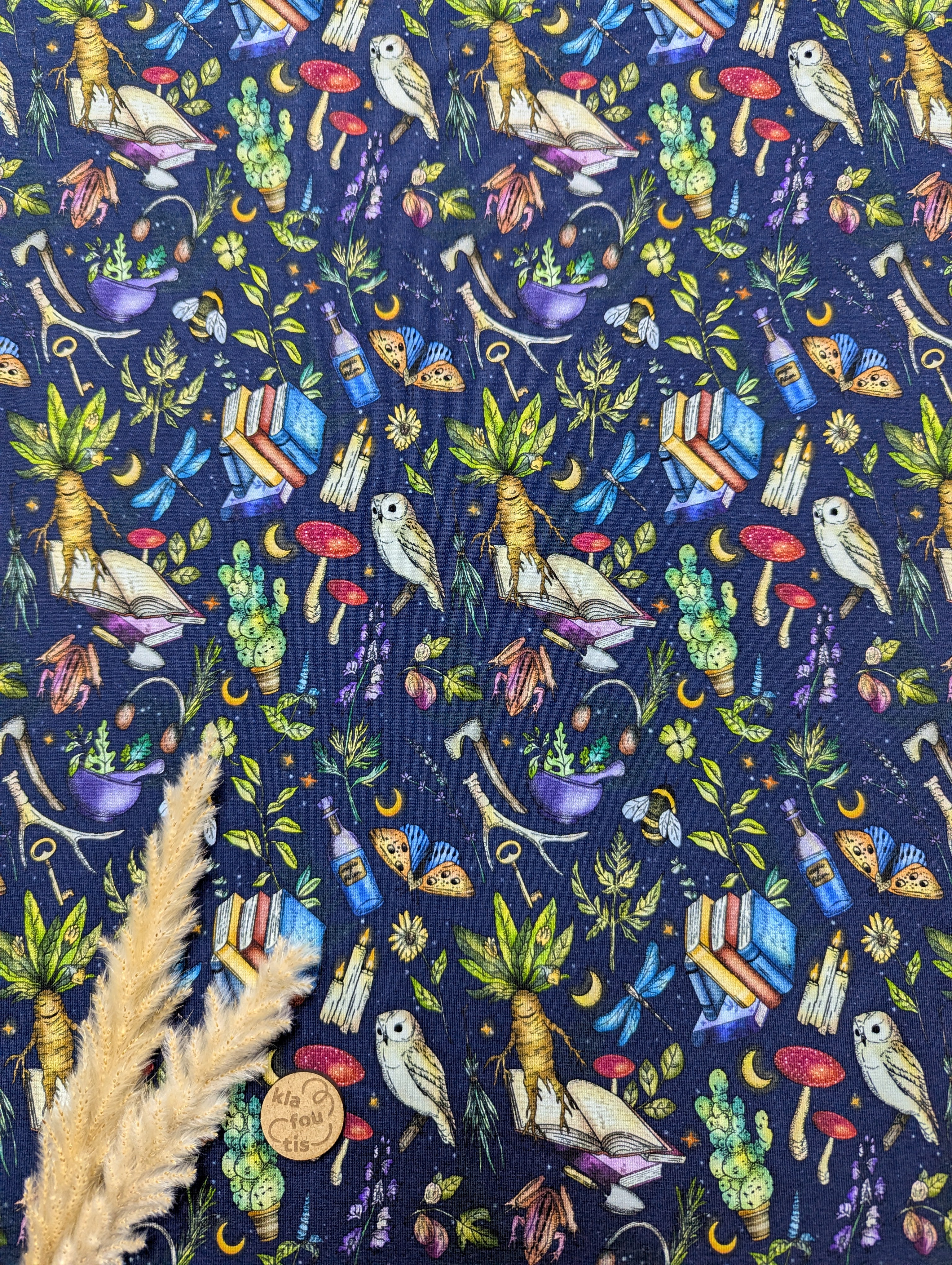 Jersey de coton bleu marine - mandragores