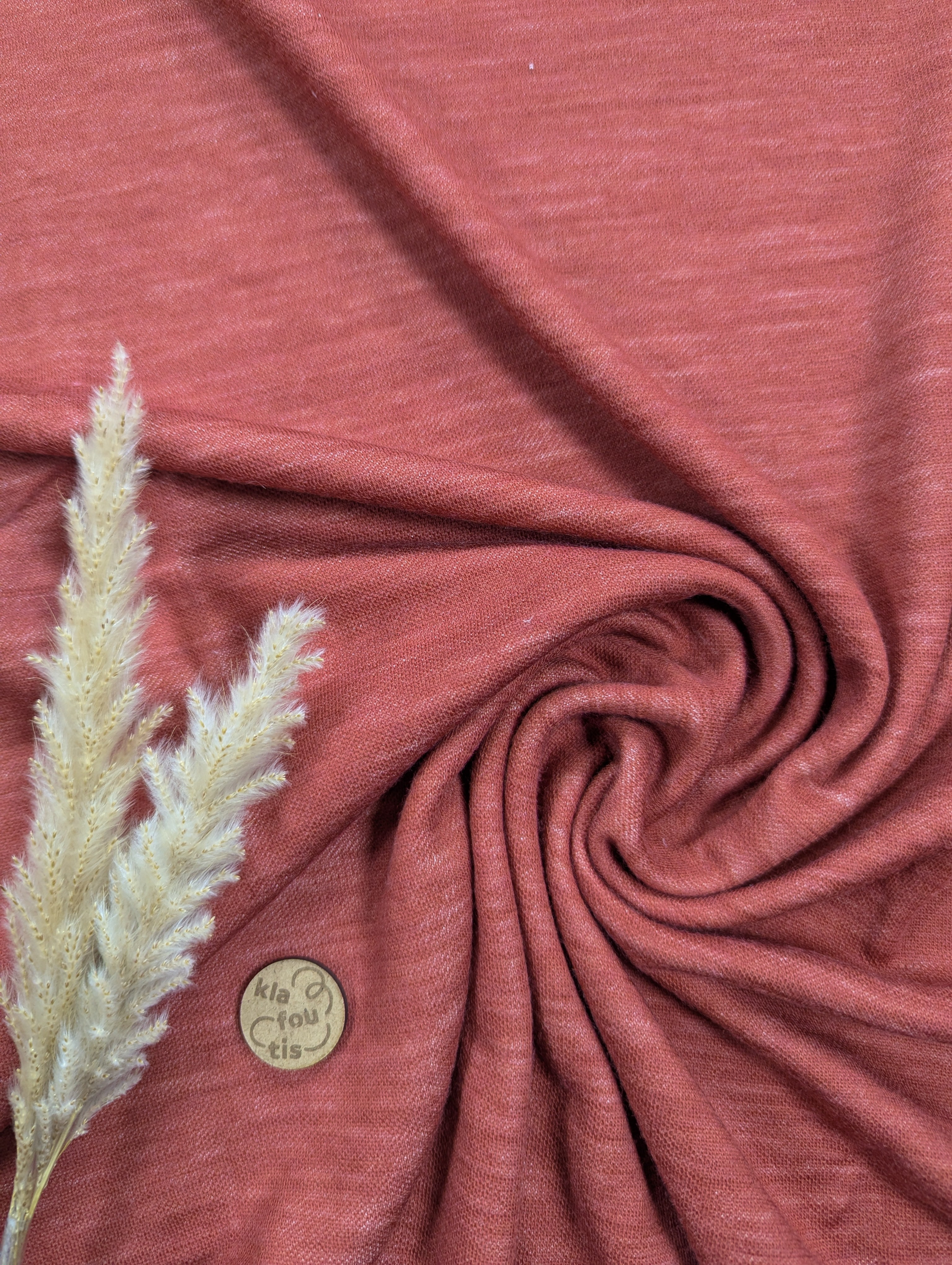 Jersey 50% laine mérinos 50% bambou - terracotta