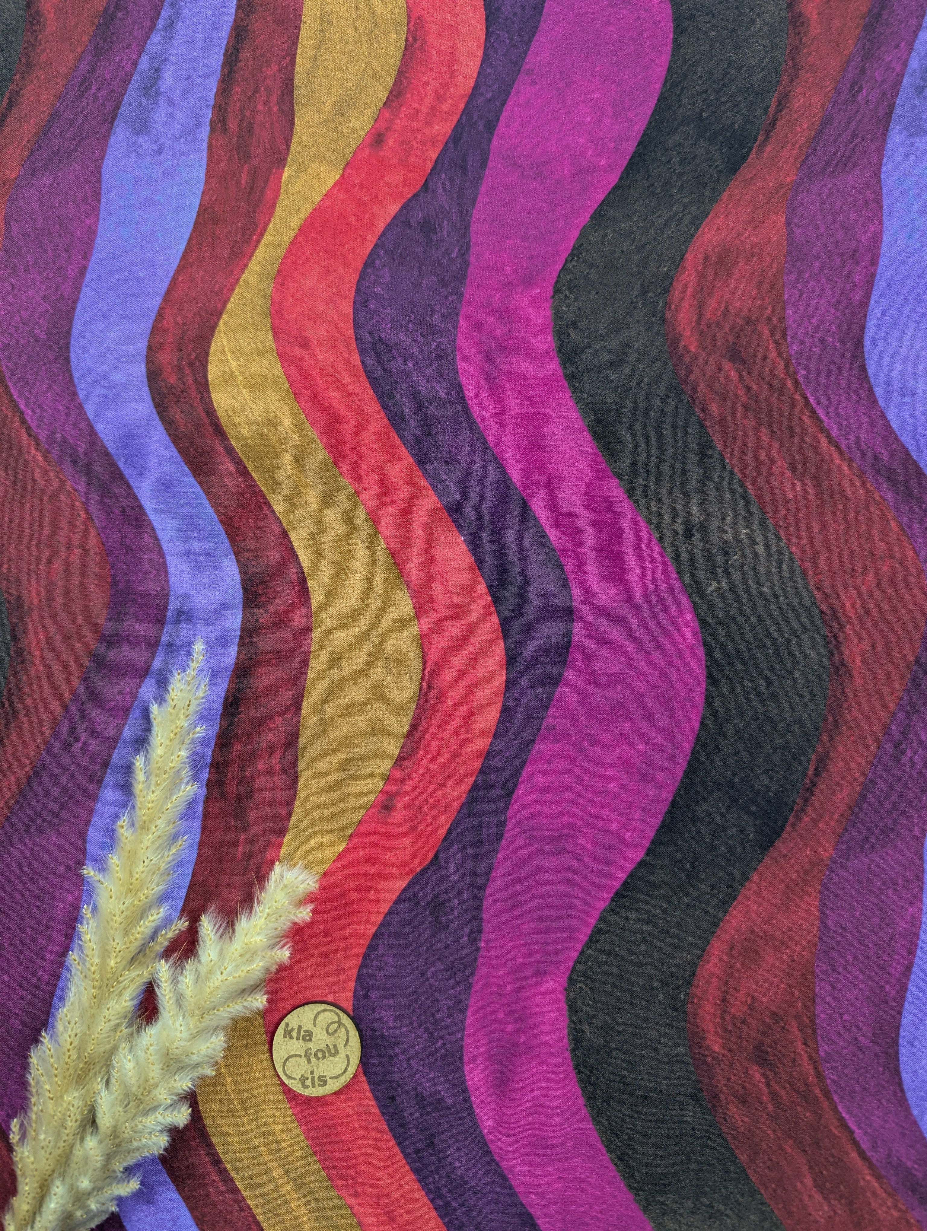 Popeline de viscose EcoVero - Lignes ondulées