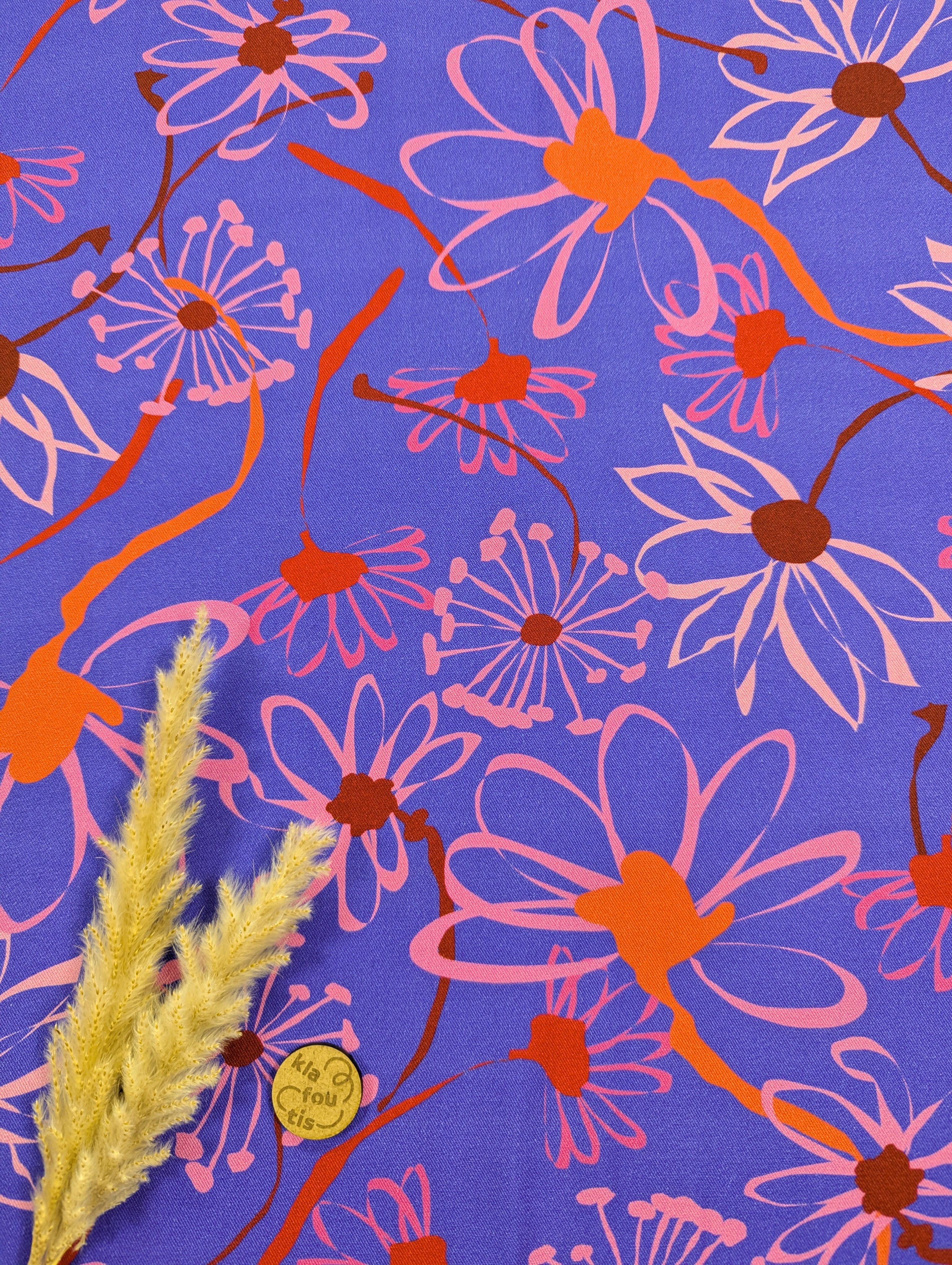 Twill de viscose - Marguerites Électriques