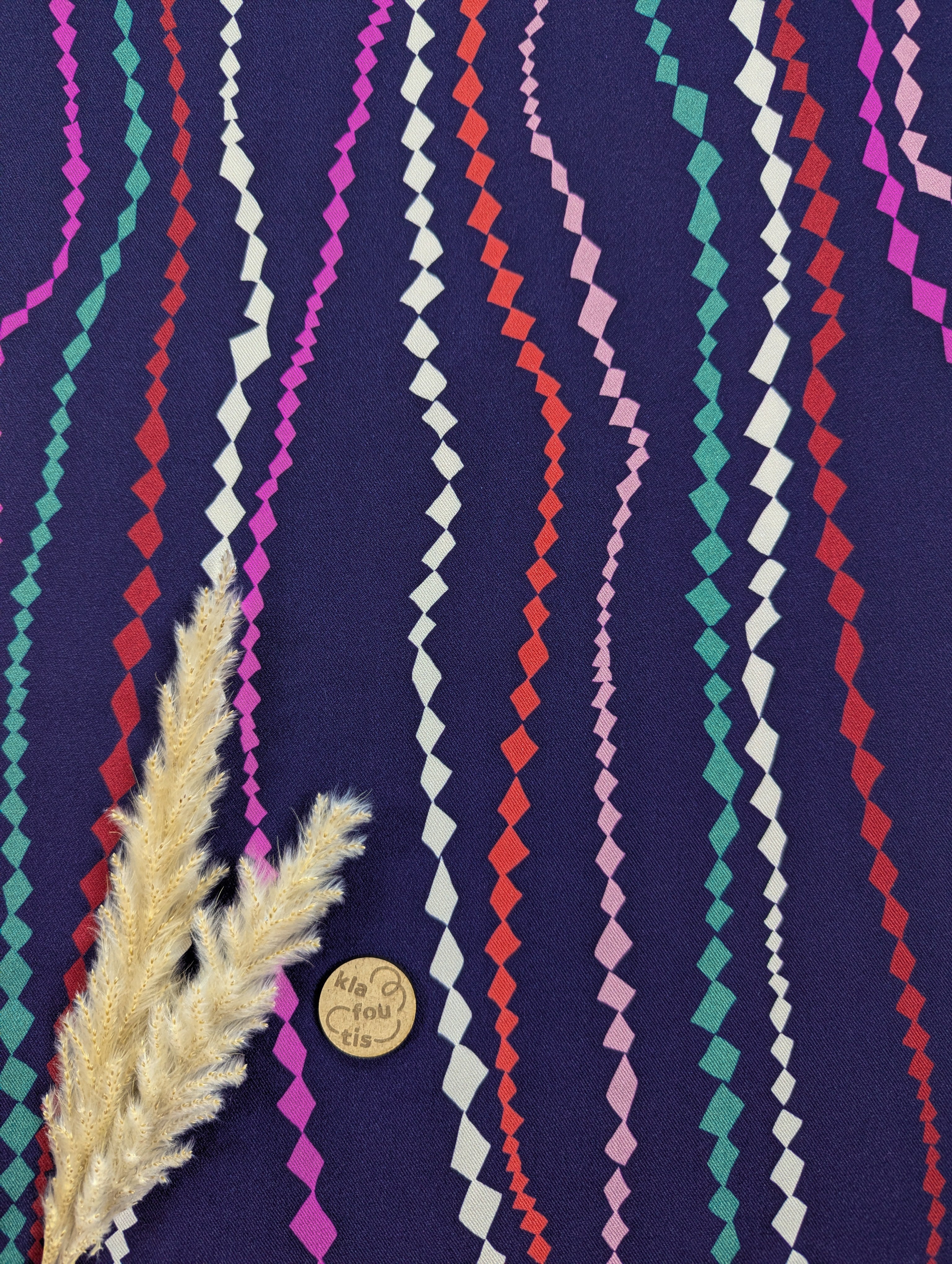 Twill de viscose - Lignes Dansantes