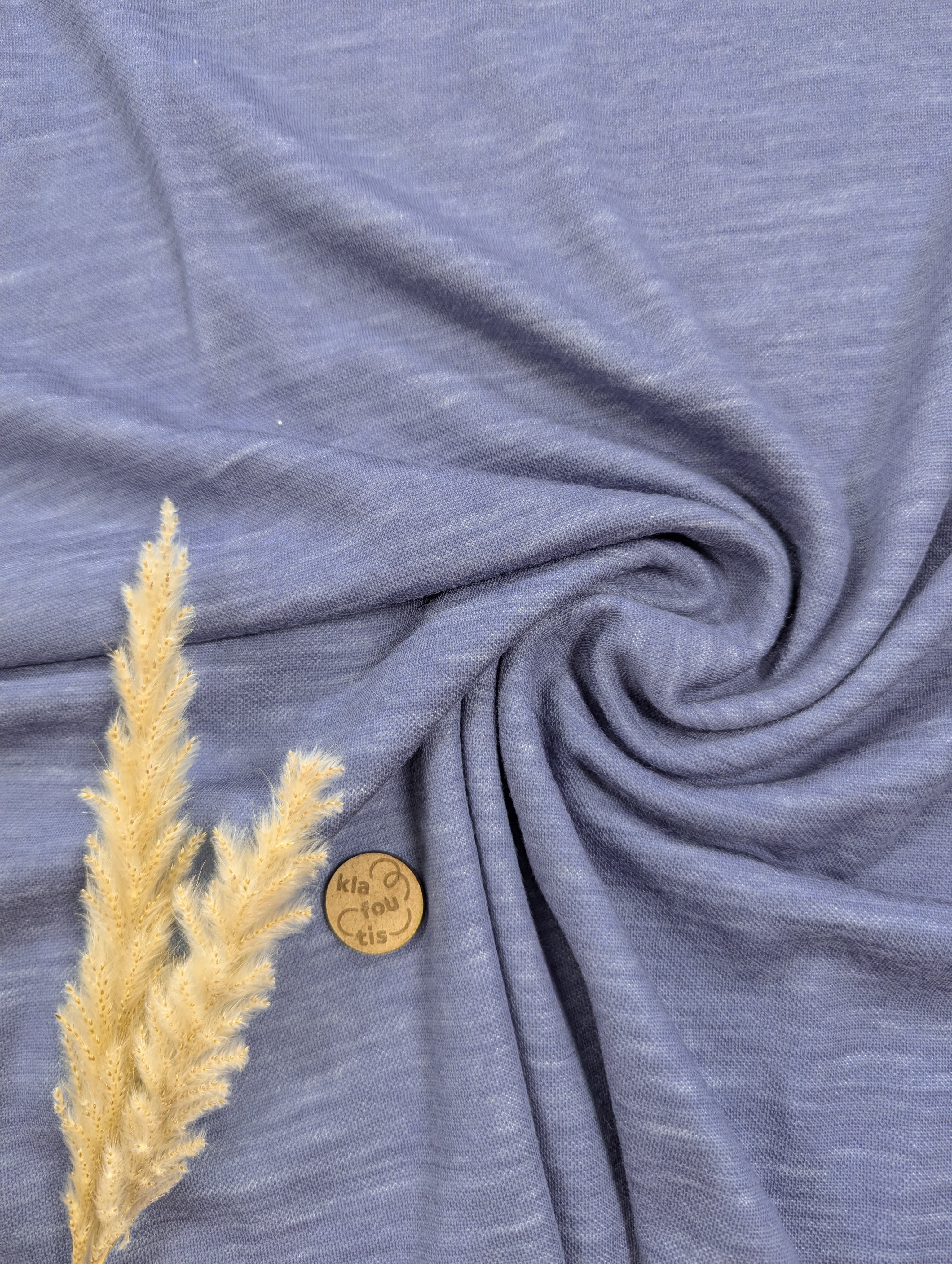 Jersey 50% laine mérinos 50% bambou - bleu clair