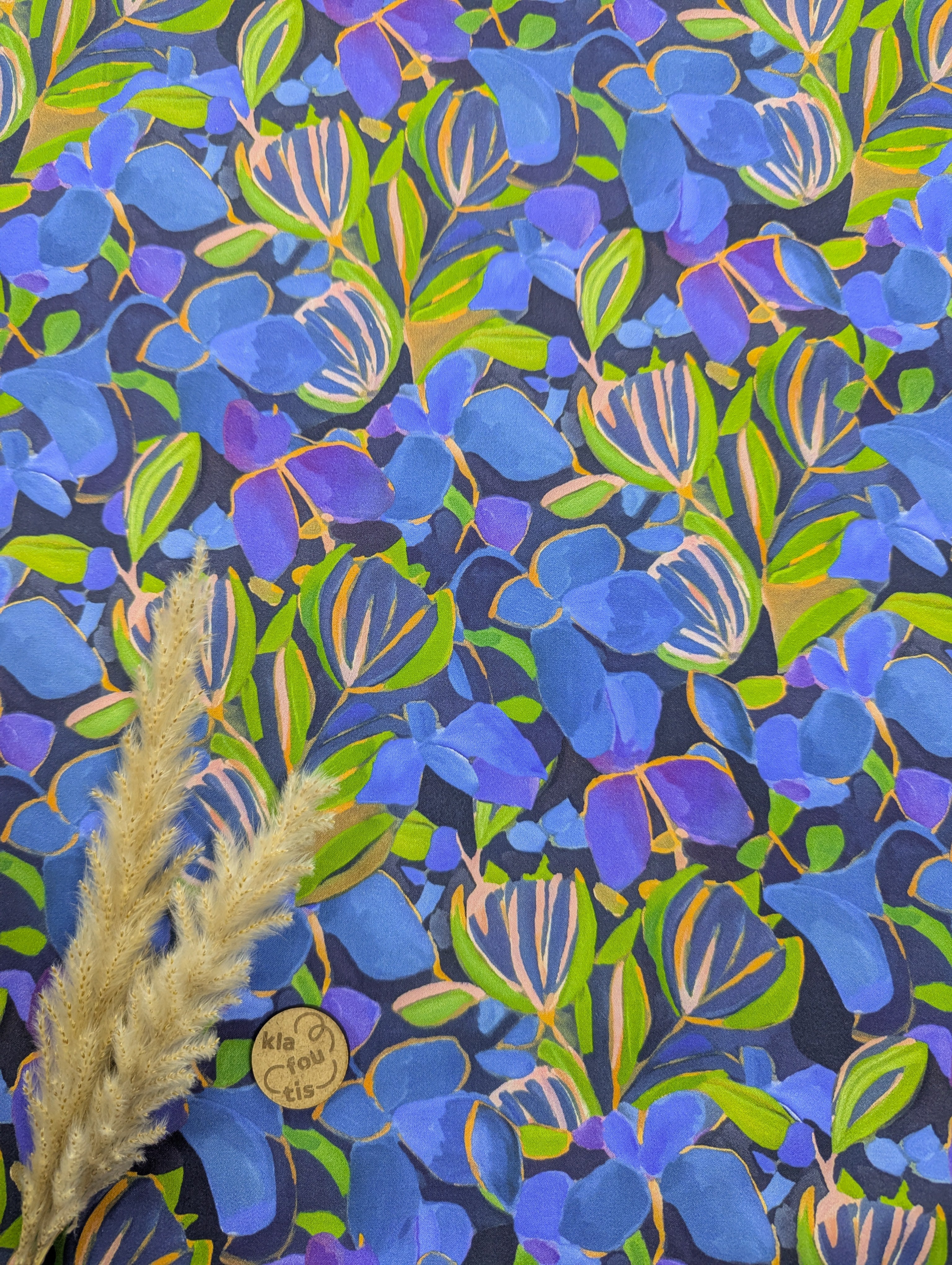 Satin de viscose - Jardin de Saphir