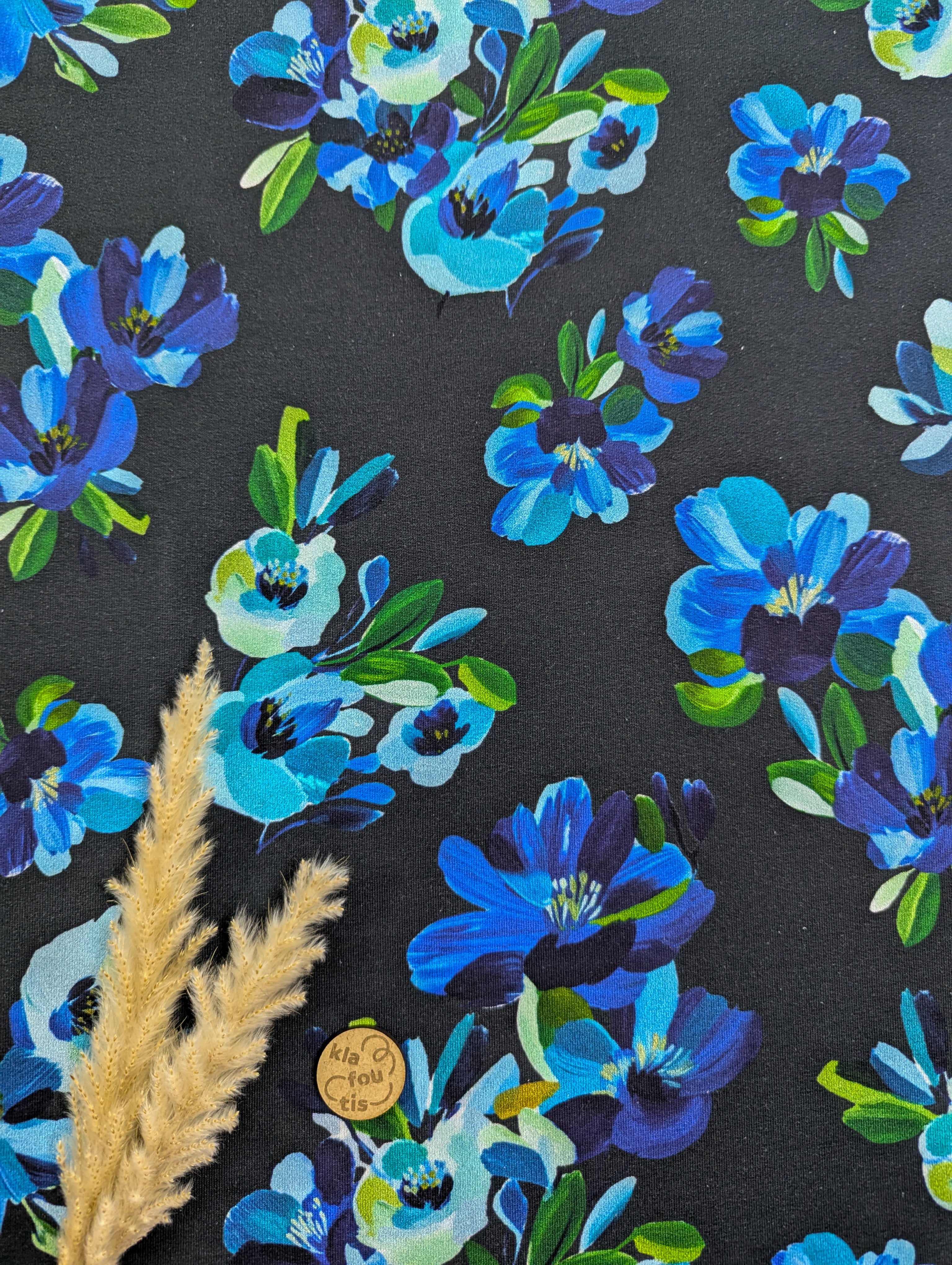 French Terry noir - Symphonie bleue