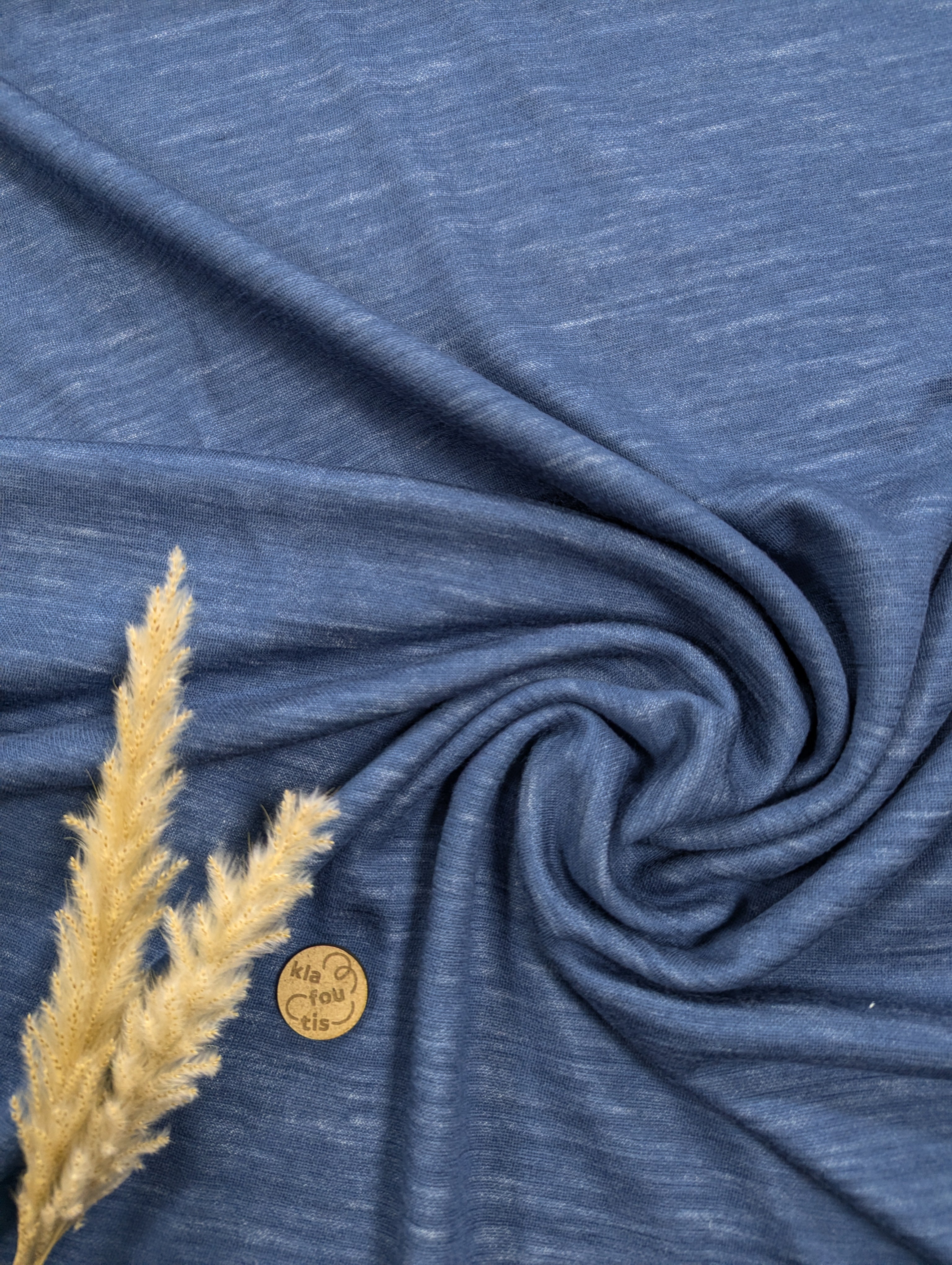 Jersey 50% laine mérinos 50% bambou - bleu pétrole