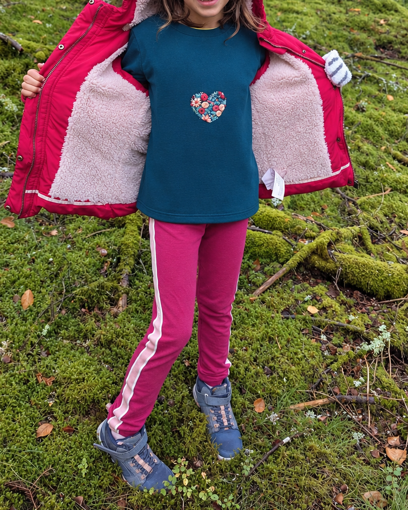 Koffret coudre et broder un sweat - Coeur fleuri - avec Gina&Cie