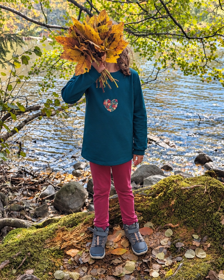 Koffret coudre et broder un sweat - Coeur fleuri - avec Gina&Cie