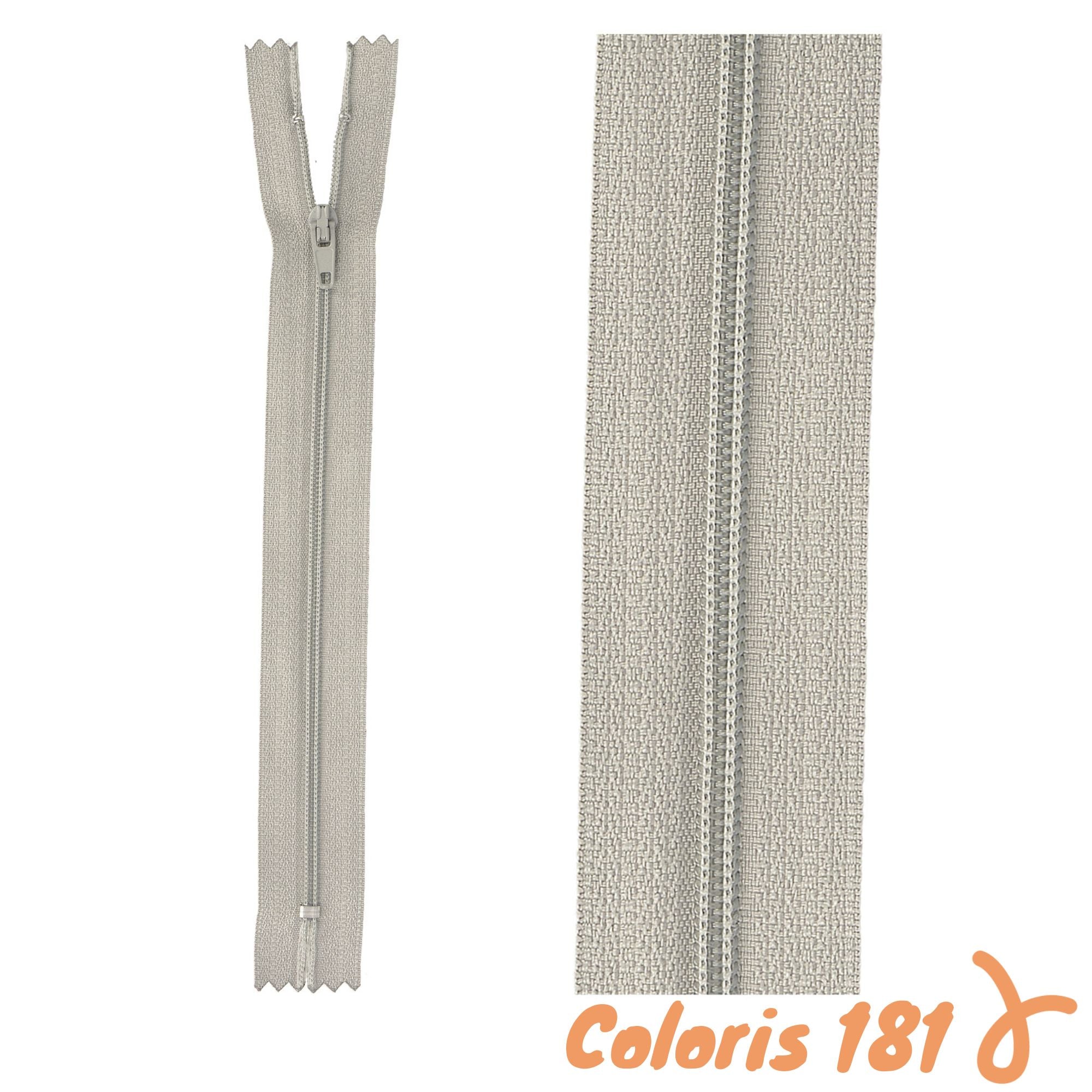 Zip non-séparable - 40 cm