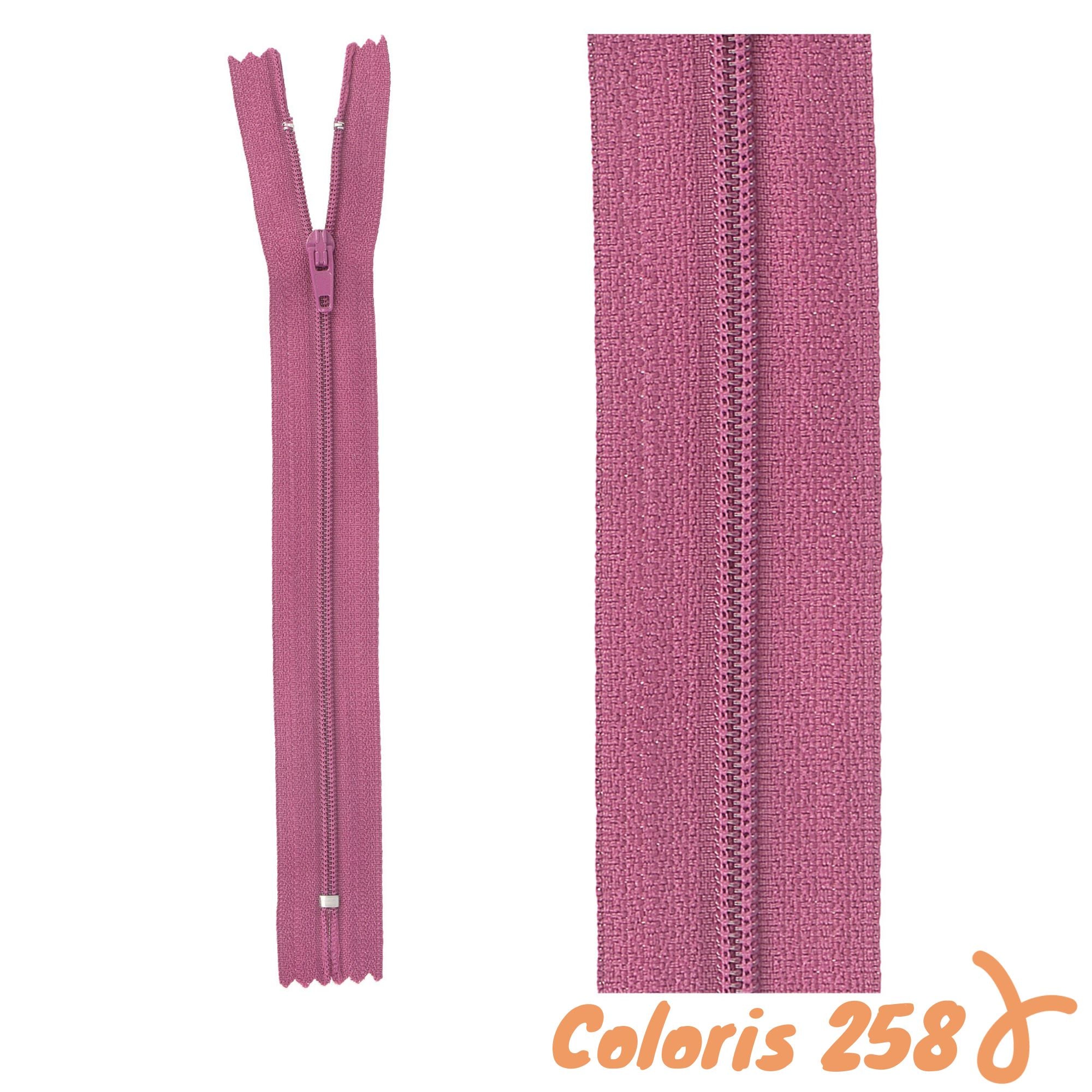 Zip non-séparable - 18 cm