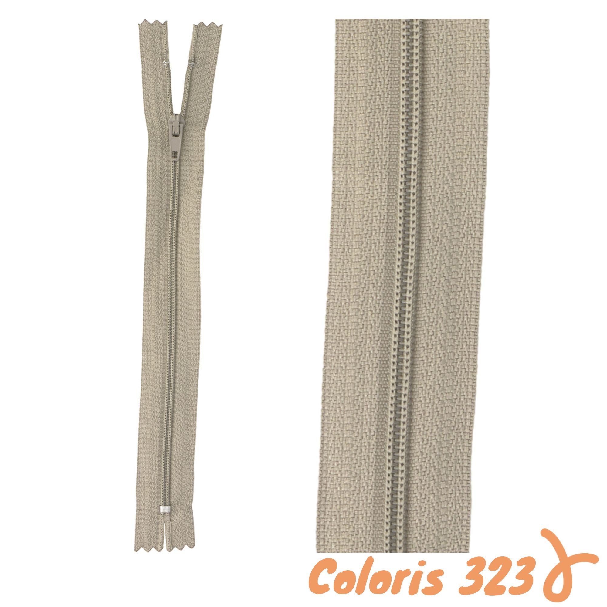 Zip non-séparable - 18 cm