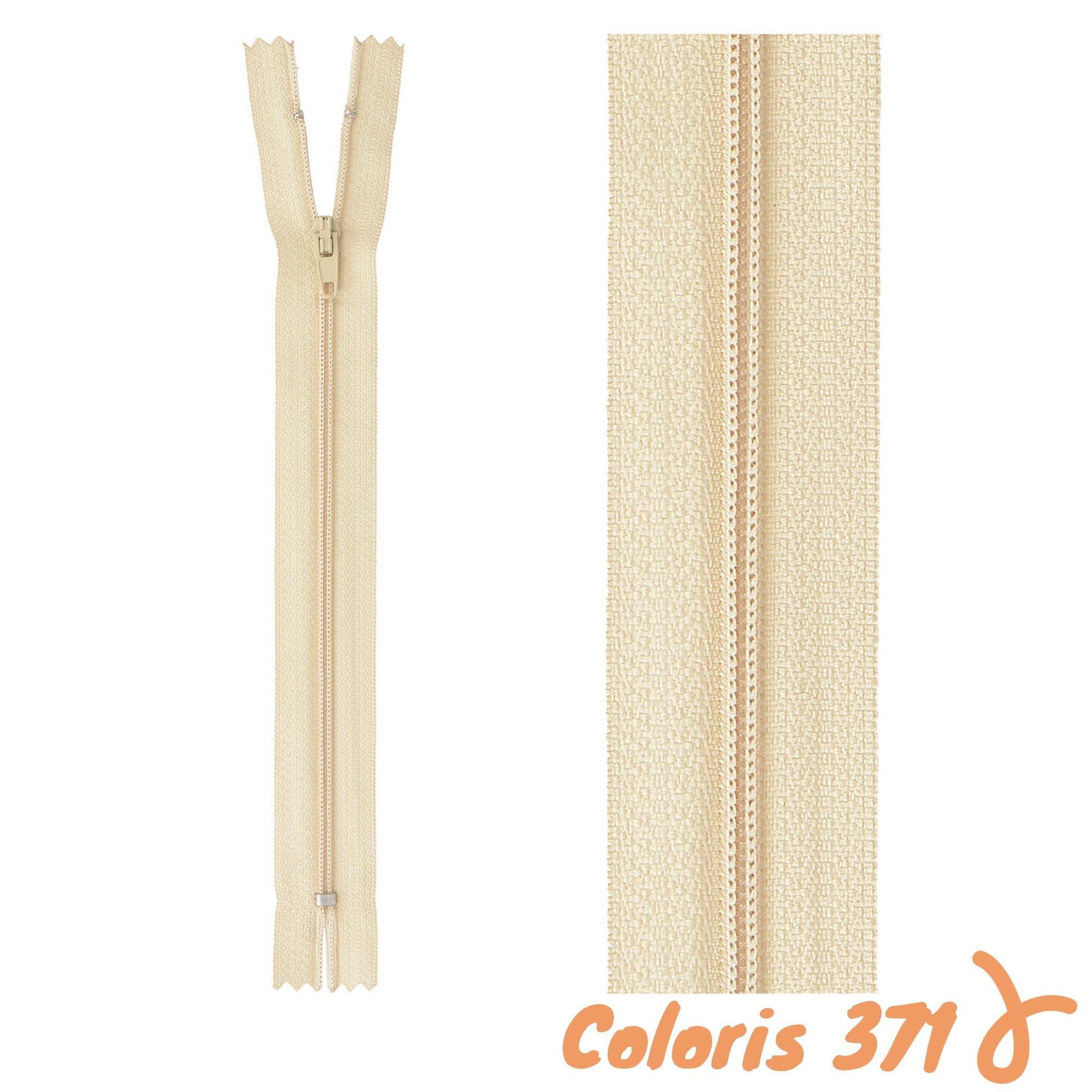 Zip non-séparable - 12 cm