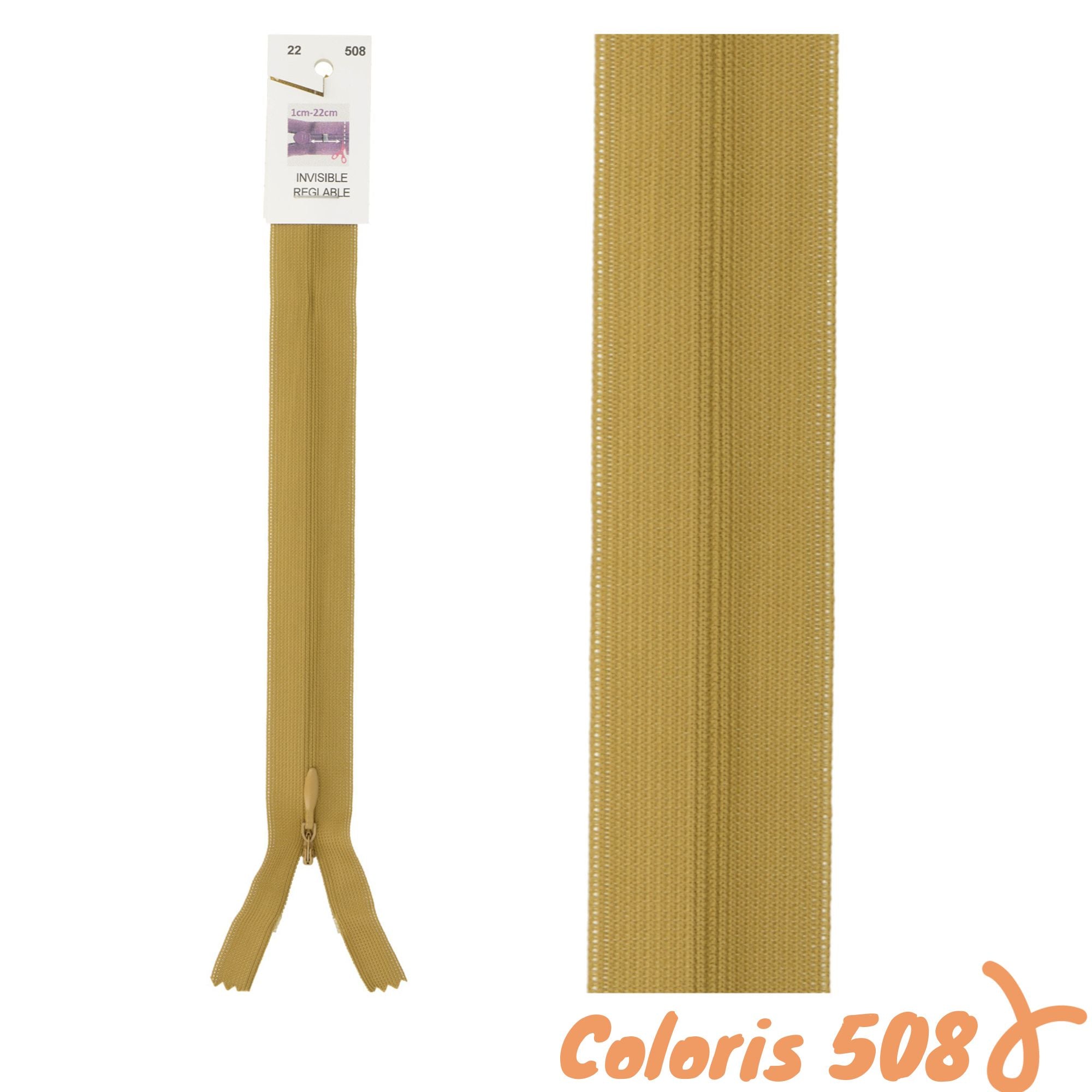 Zip invisibles réglables - 22 à 40 cm