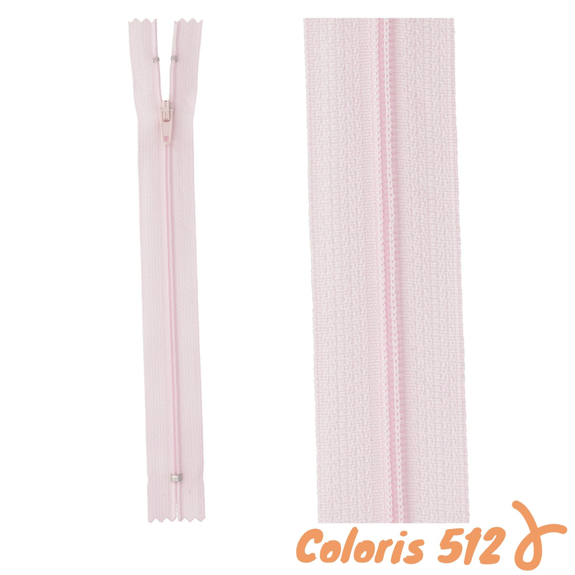 Zip non-séparable - 18 cm