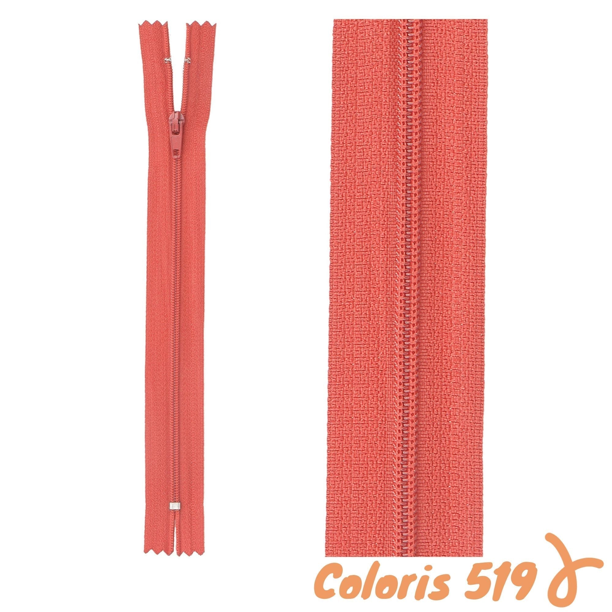 Zip non-séparable - 18 cm