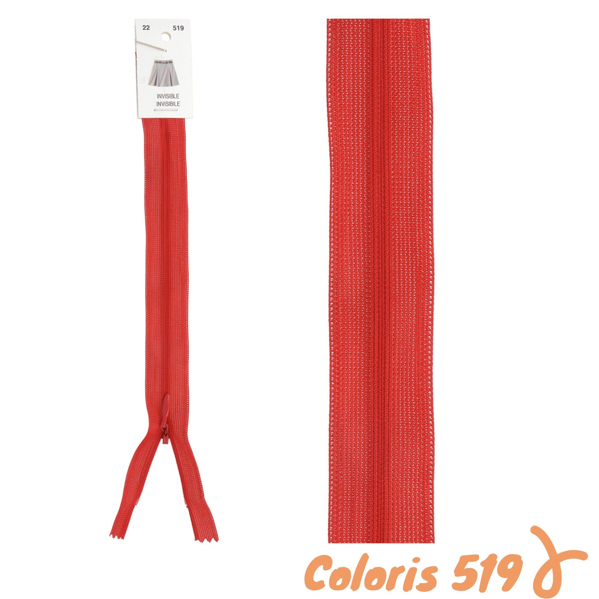 Zip invisibles réglables - 40 à 60 cm