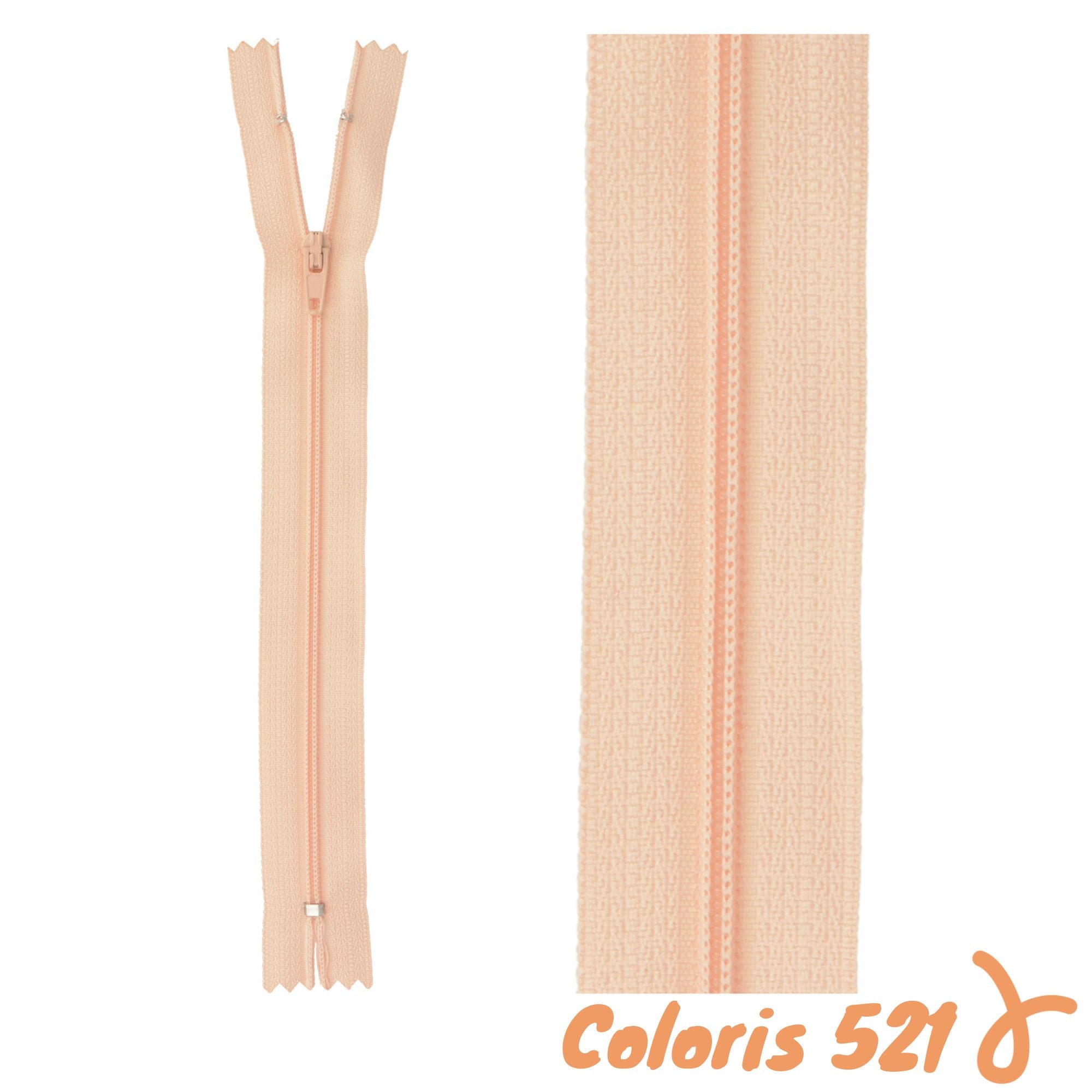 Zip non-séparable - 12 cm