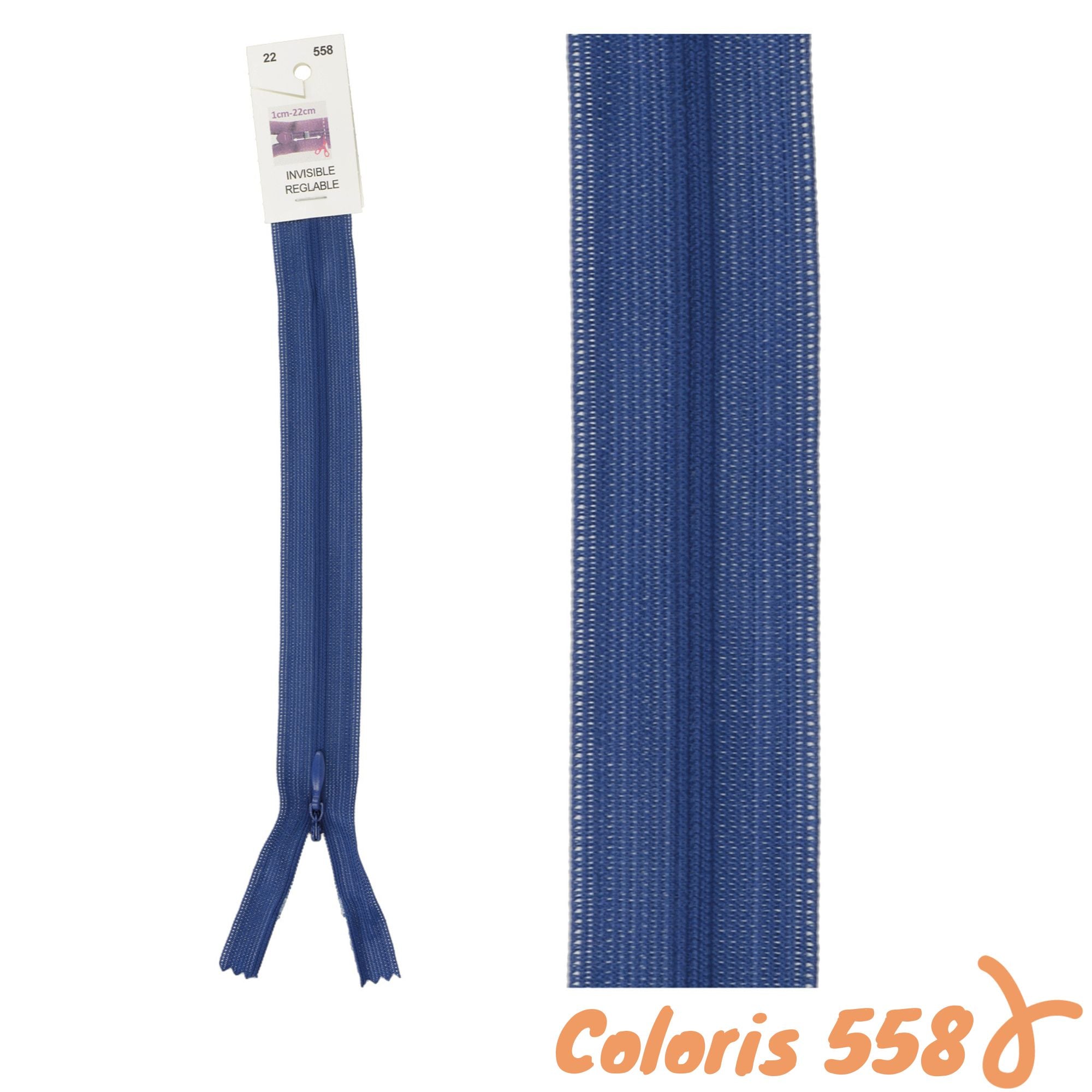 Zip invisibles réglables - 40 à 60 cm