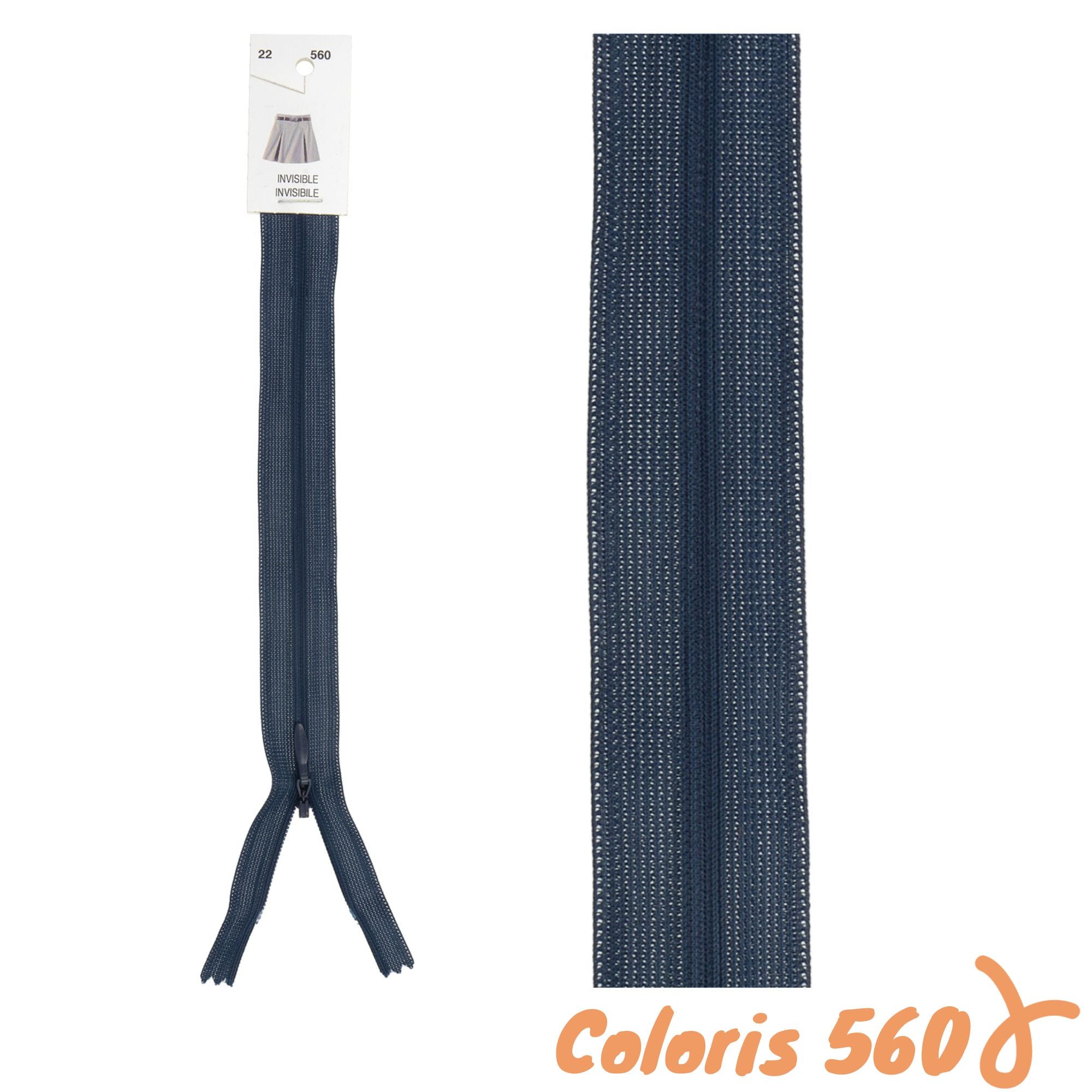 Zip invisibles réglables - 40 à 60 cm