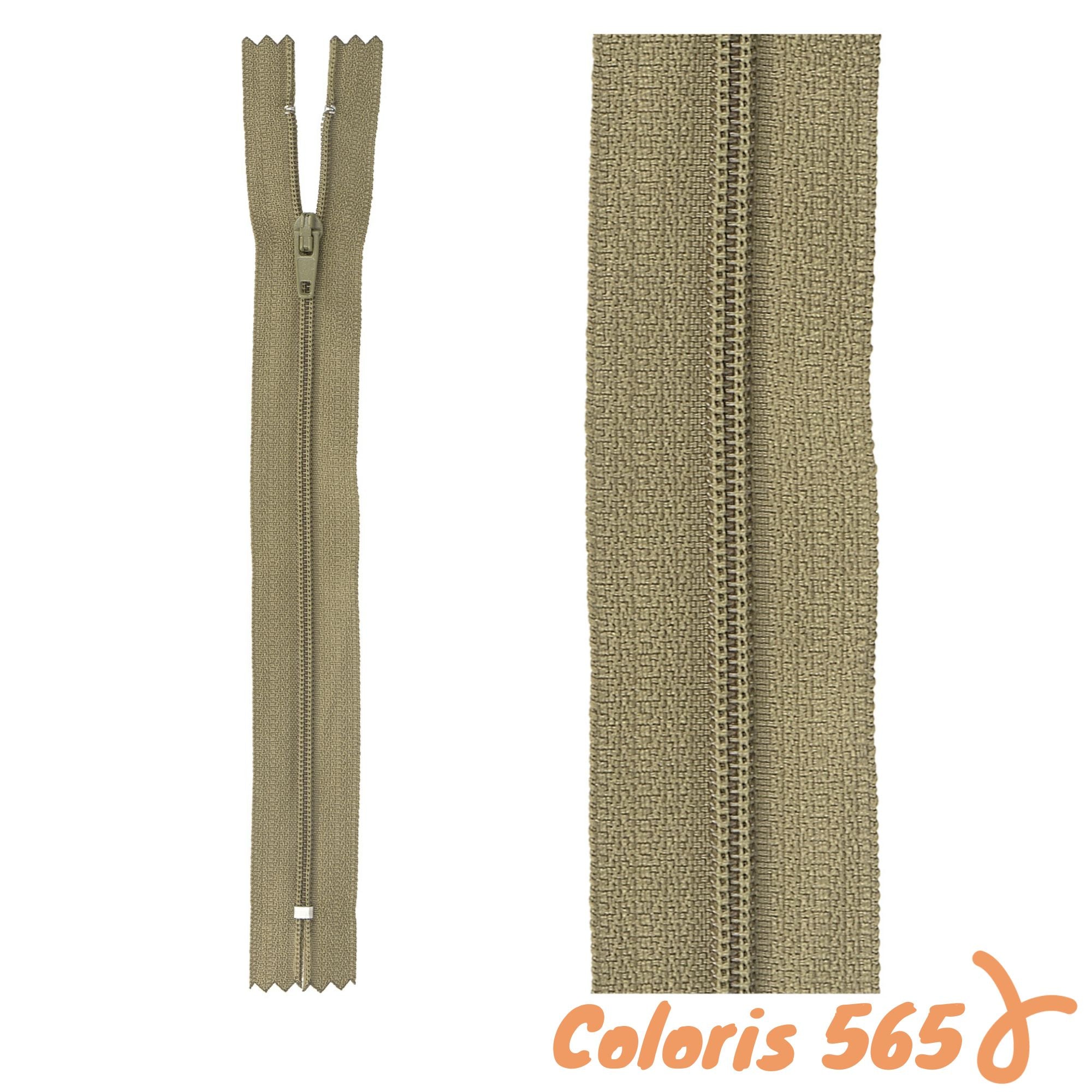 Zip non-séparable - 18 cm