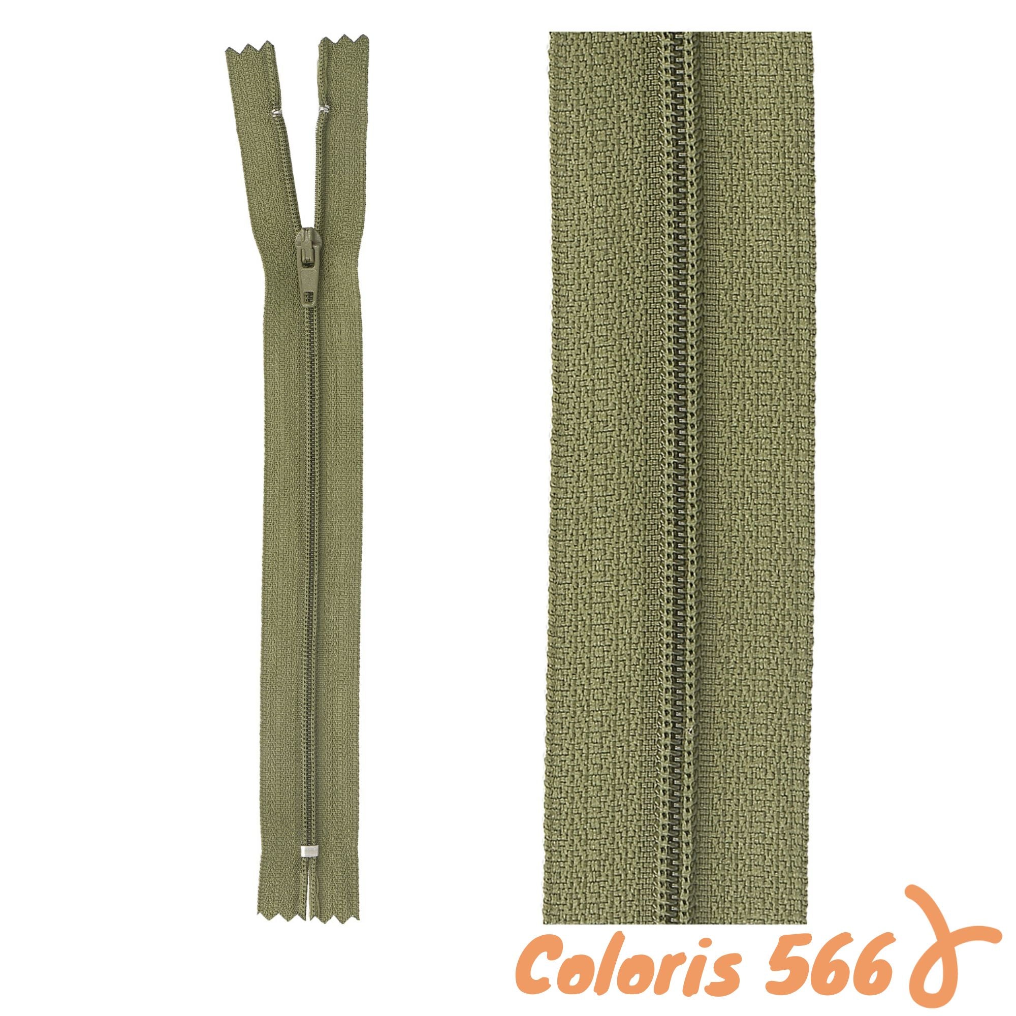 Zip non-séparable - 25 cm