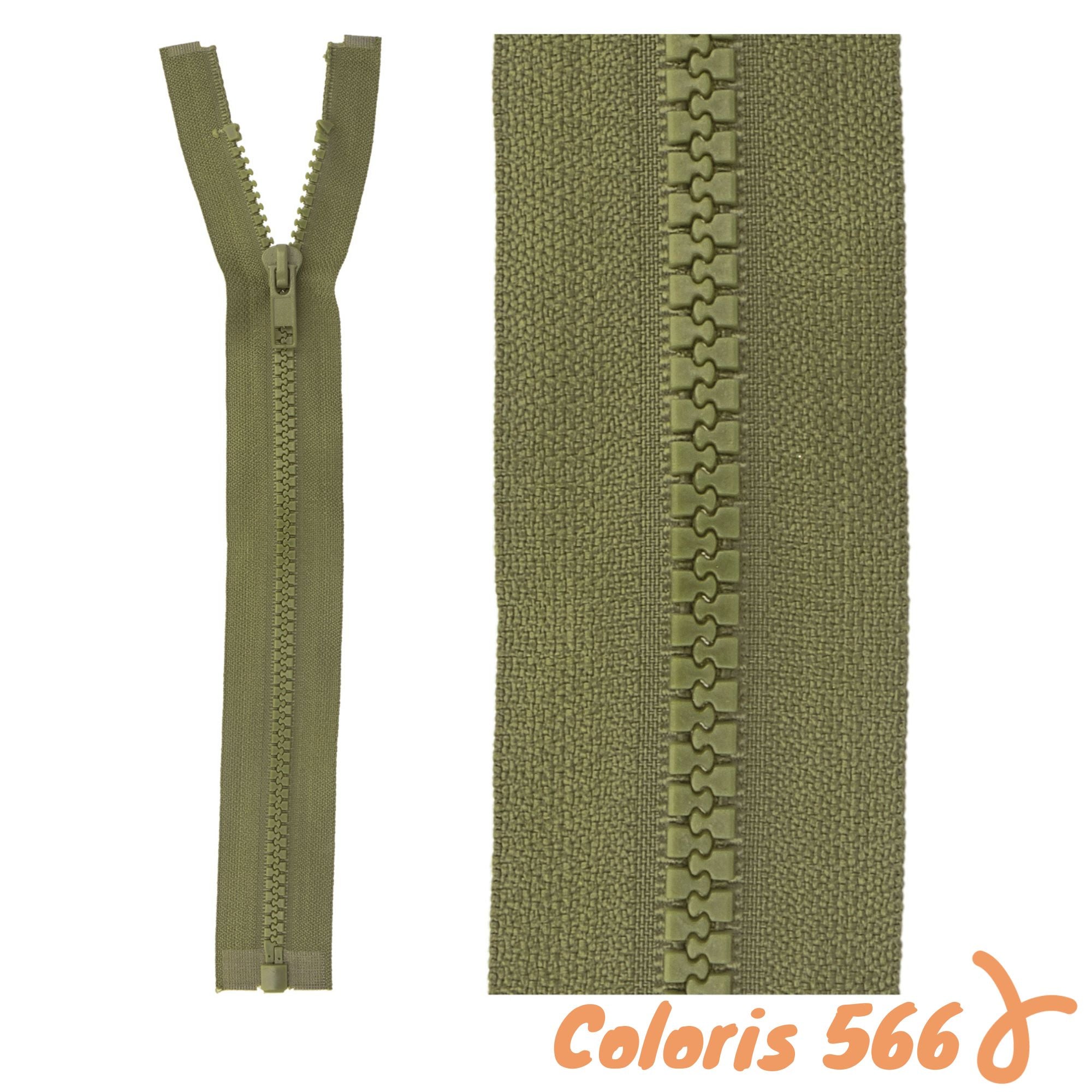 Zip séparable double curseur - 65 cm