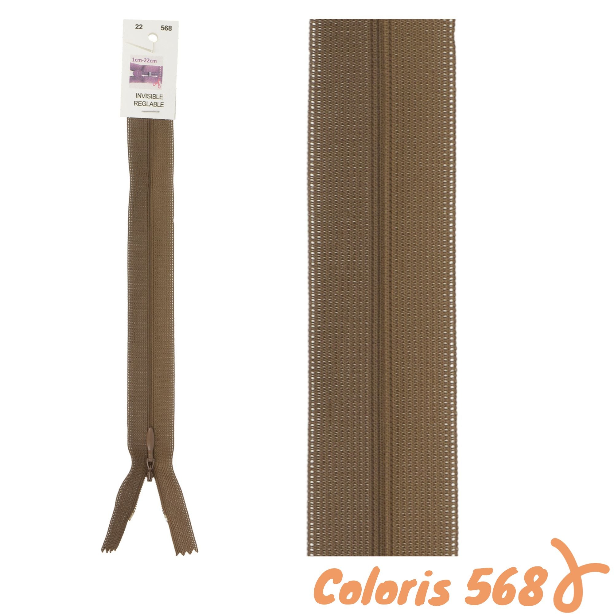 Zip invisibles réglables - 40 à 60 cm