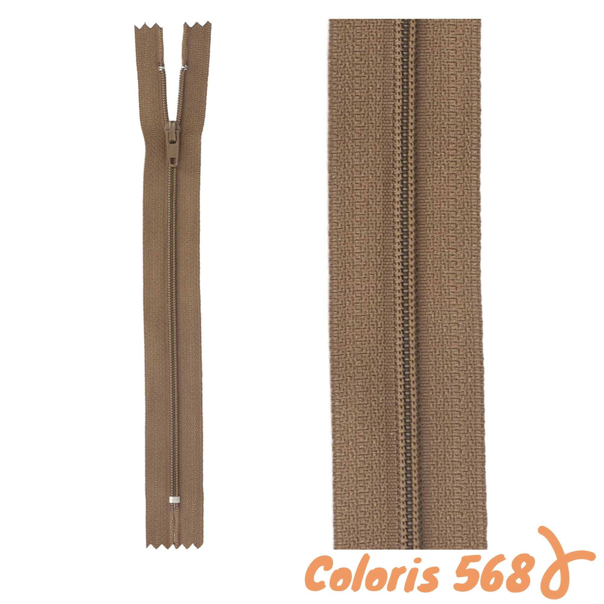 Zip non-séparable - 20 cm