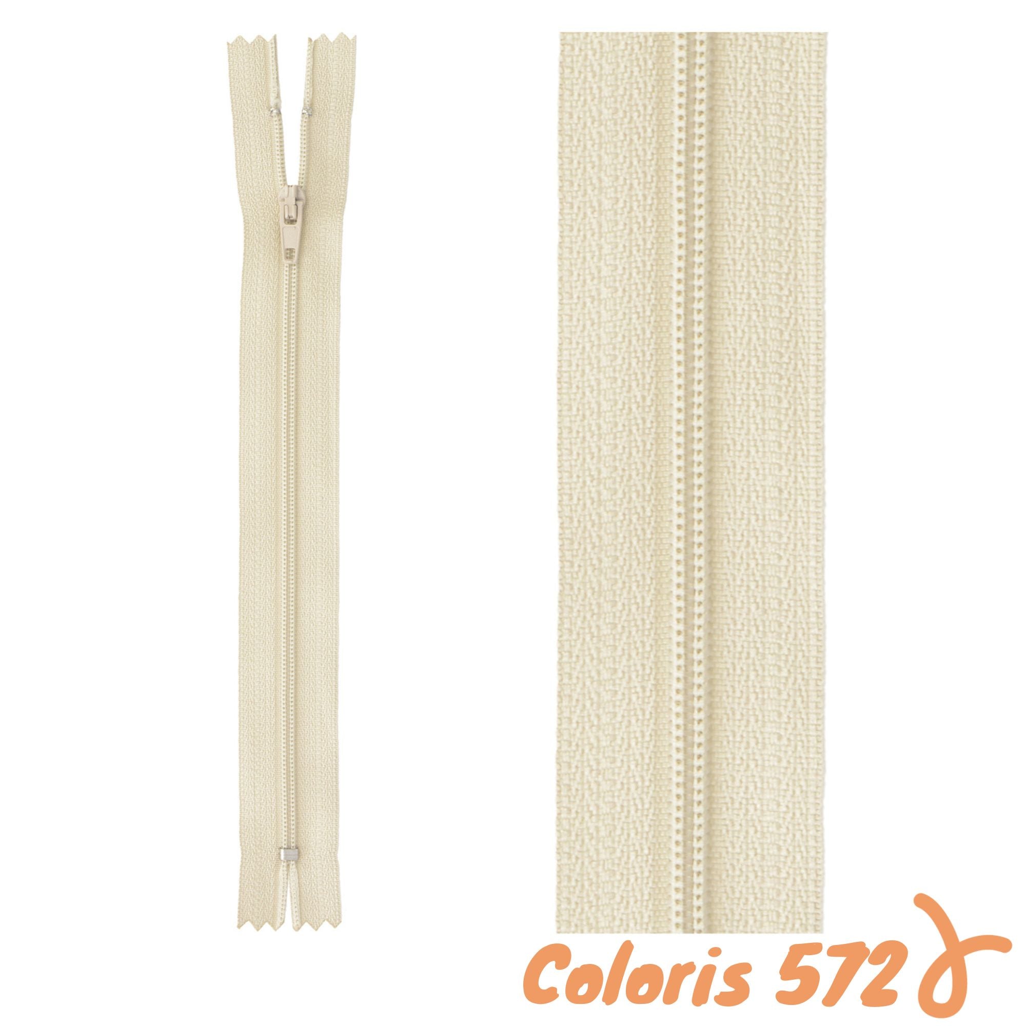 Zip non-séparable - 60 cm