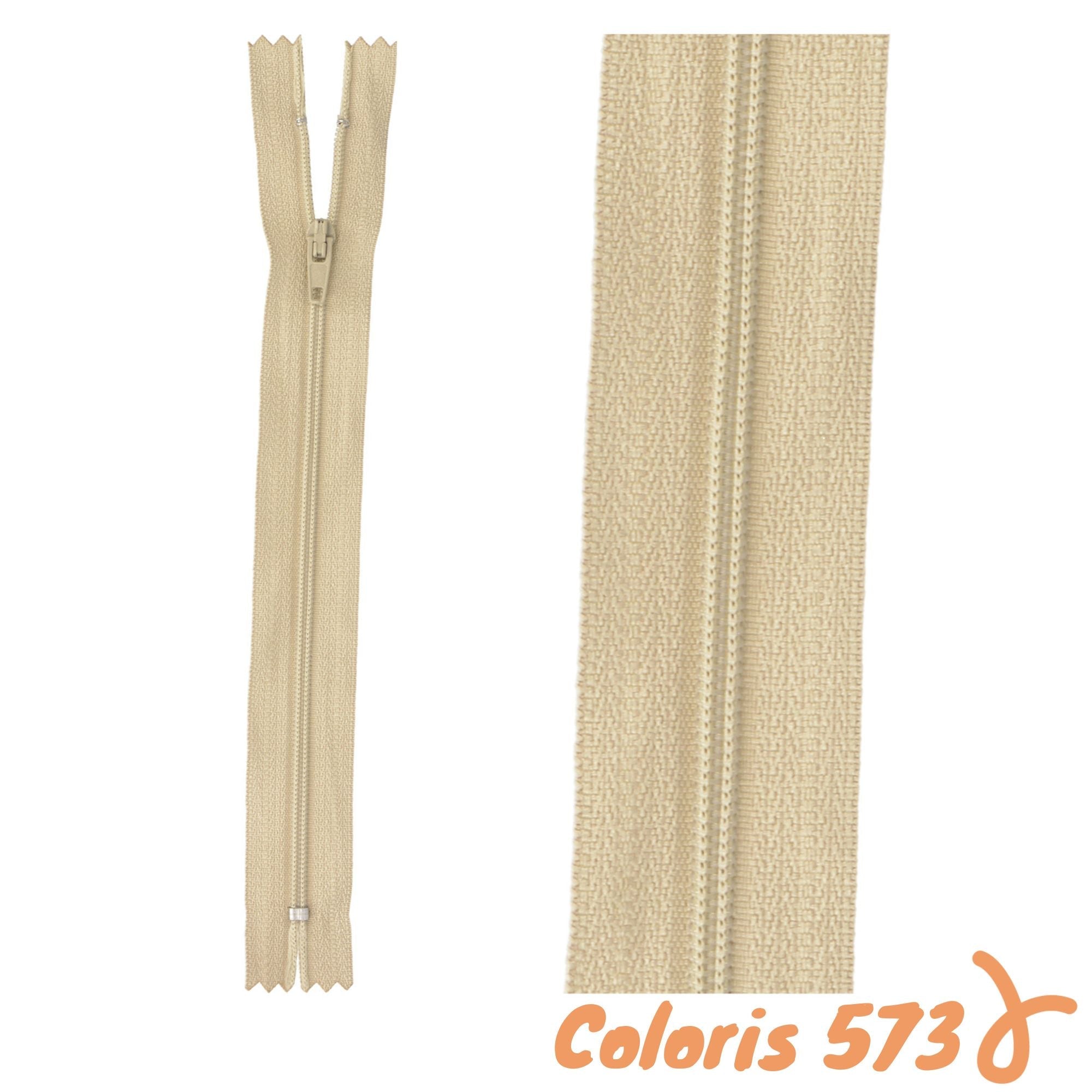 Zip non-séparable - 15 cm