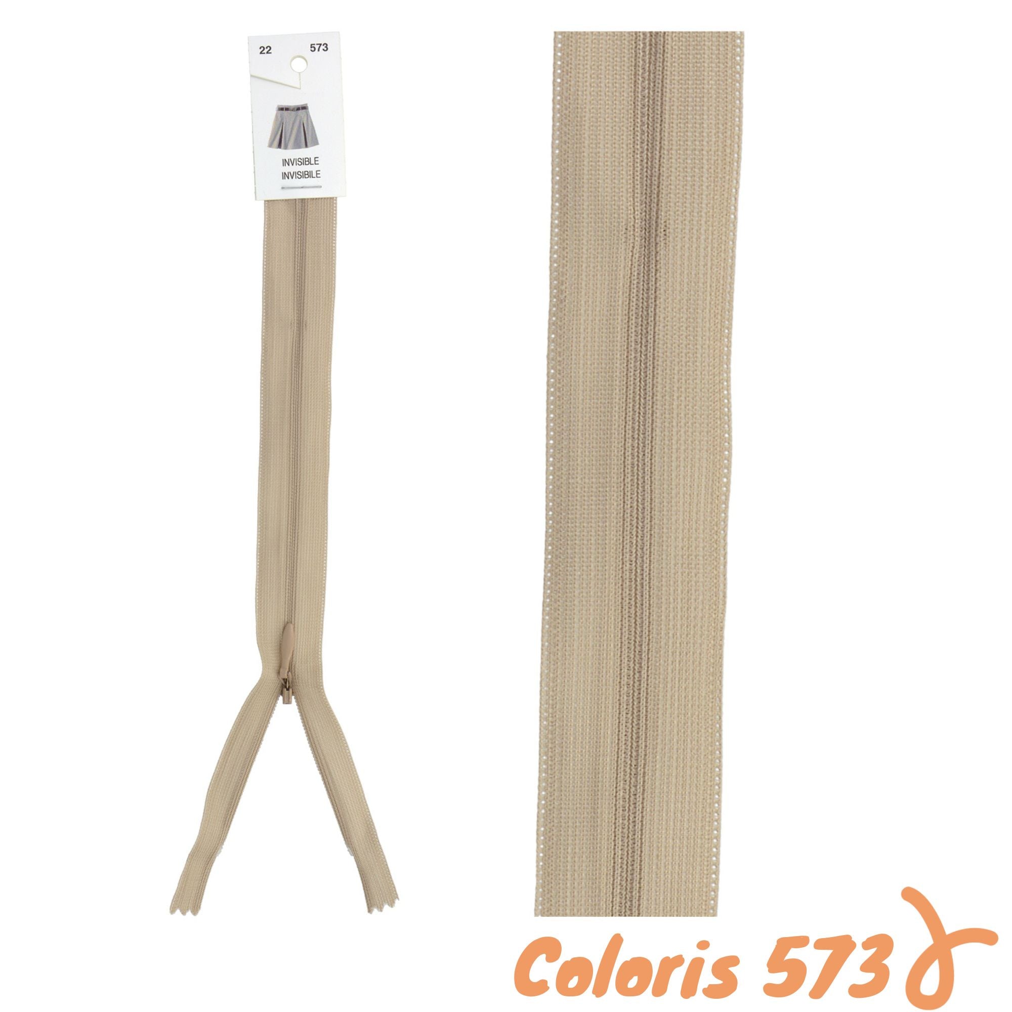 Zip invisibles réglables - 40 à 60 cm