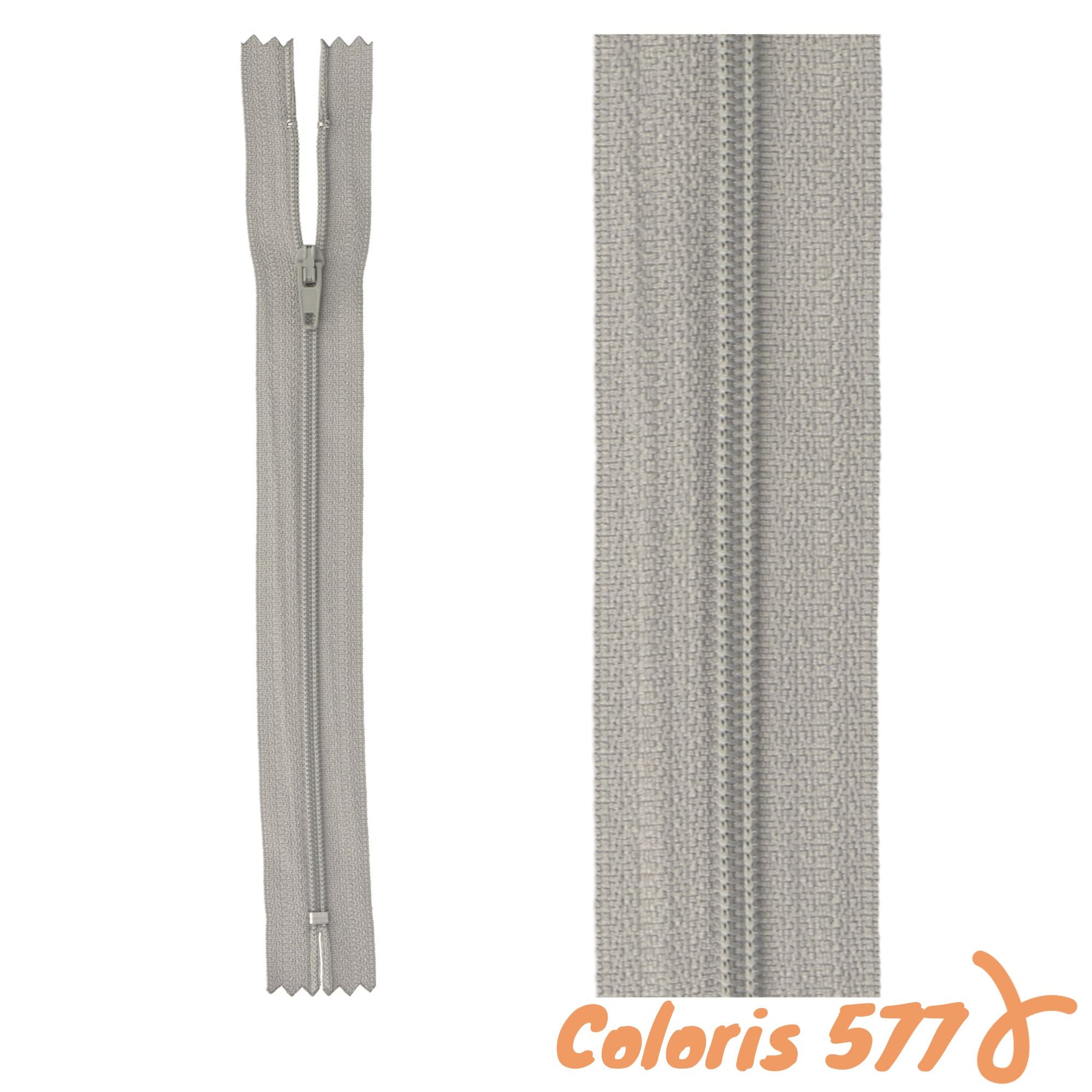 Zip non-séparable - 15 cm