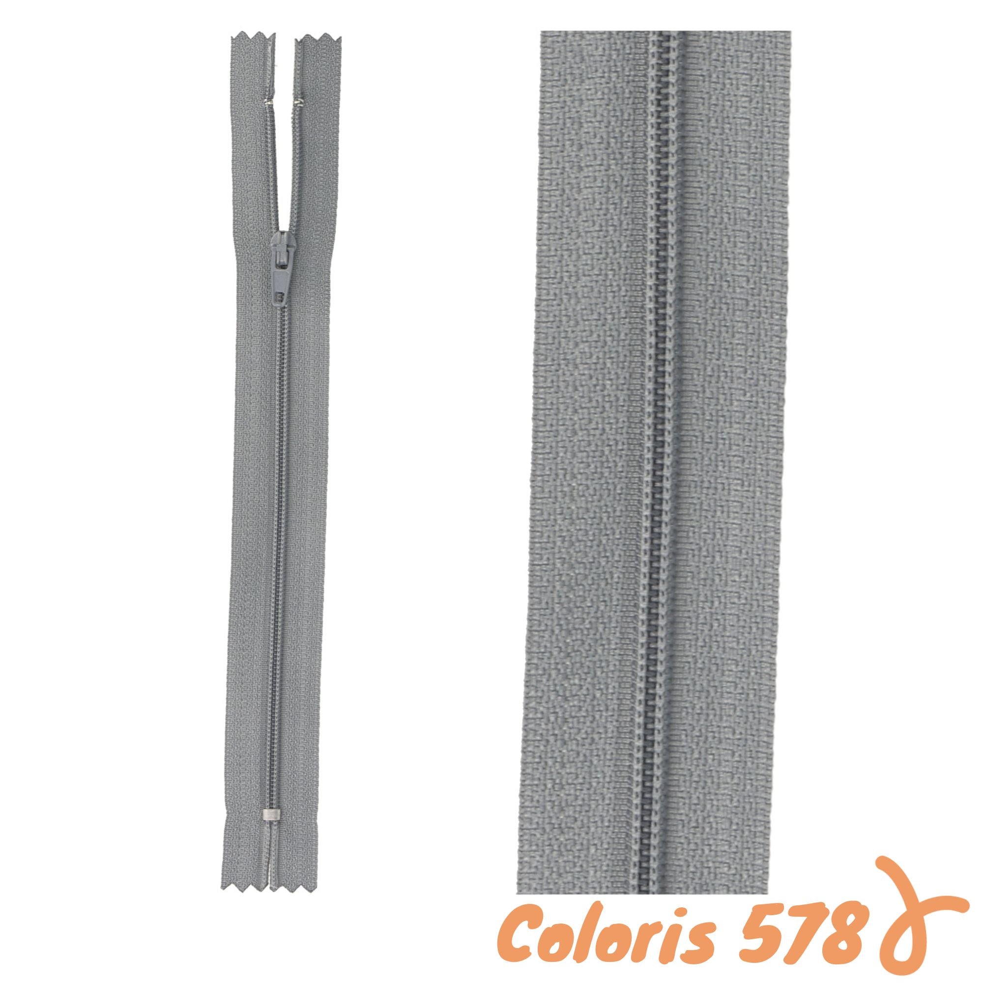 Zip non-séparable - 20 cm