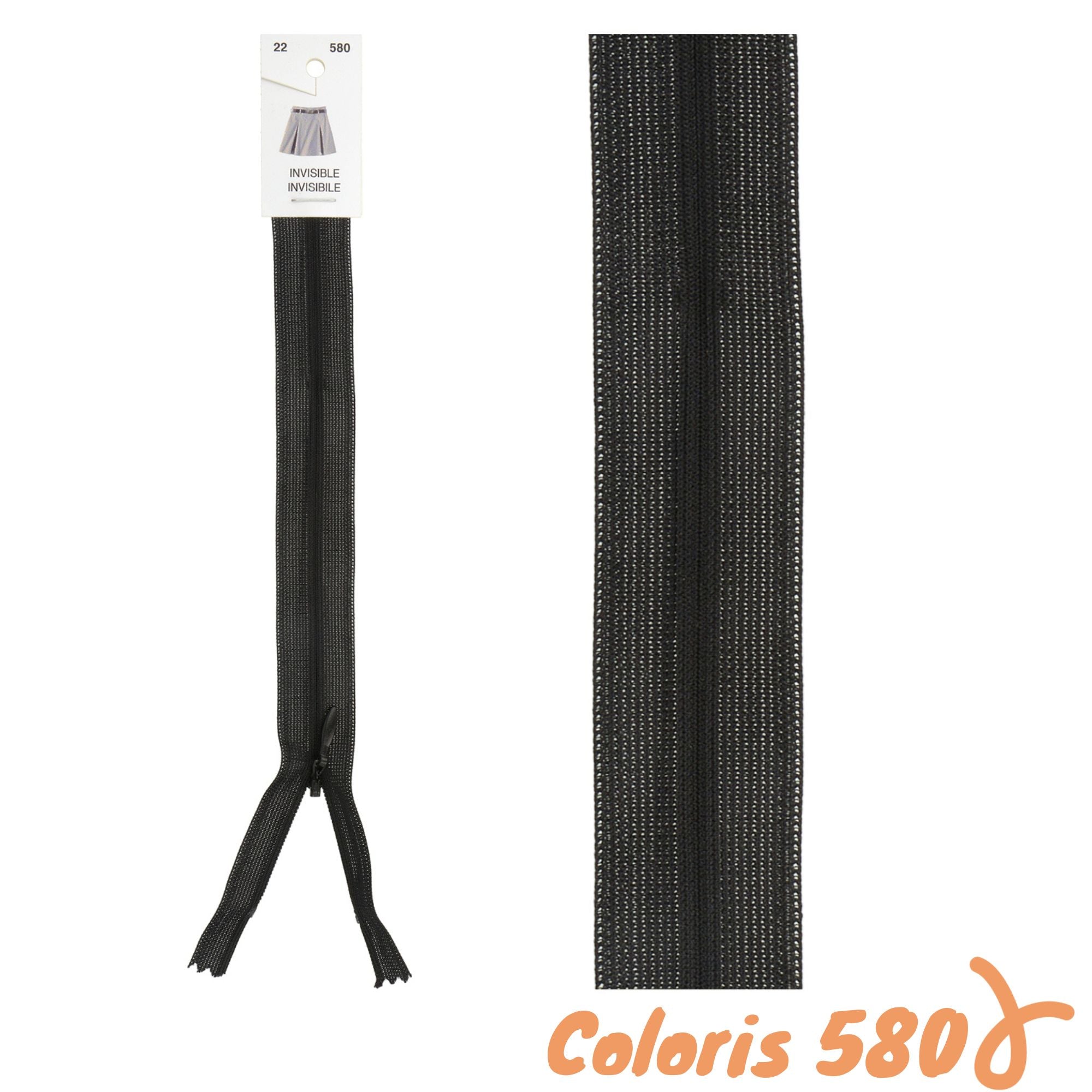 Zip invisibles réglables - 40 à 60 cm