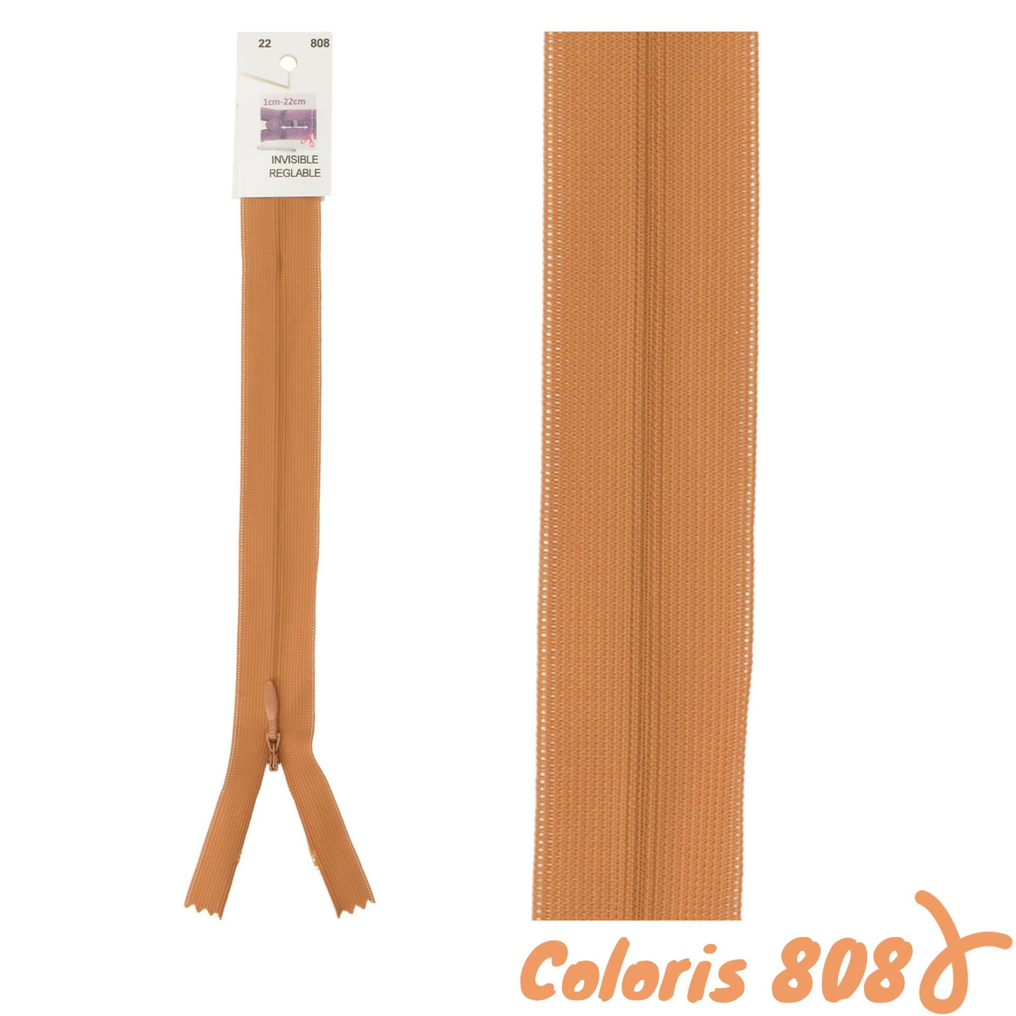 Zip invisibles réglables - 40 à 60 cm