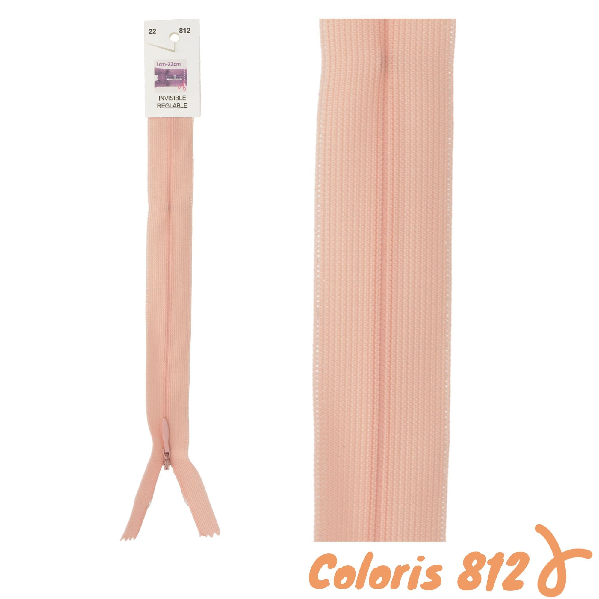 Zip invisibles réglables - 40 à 60 cm