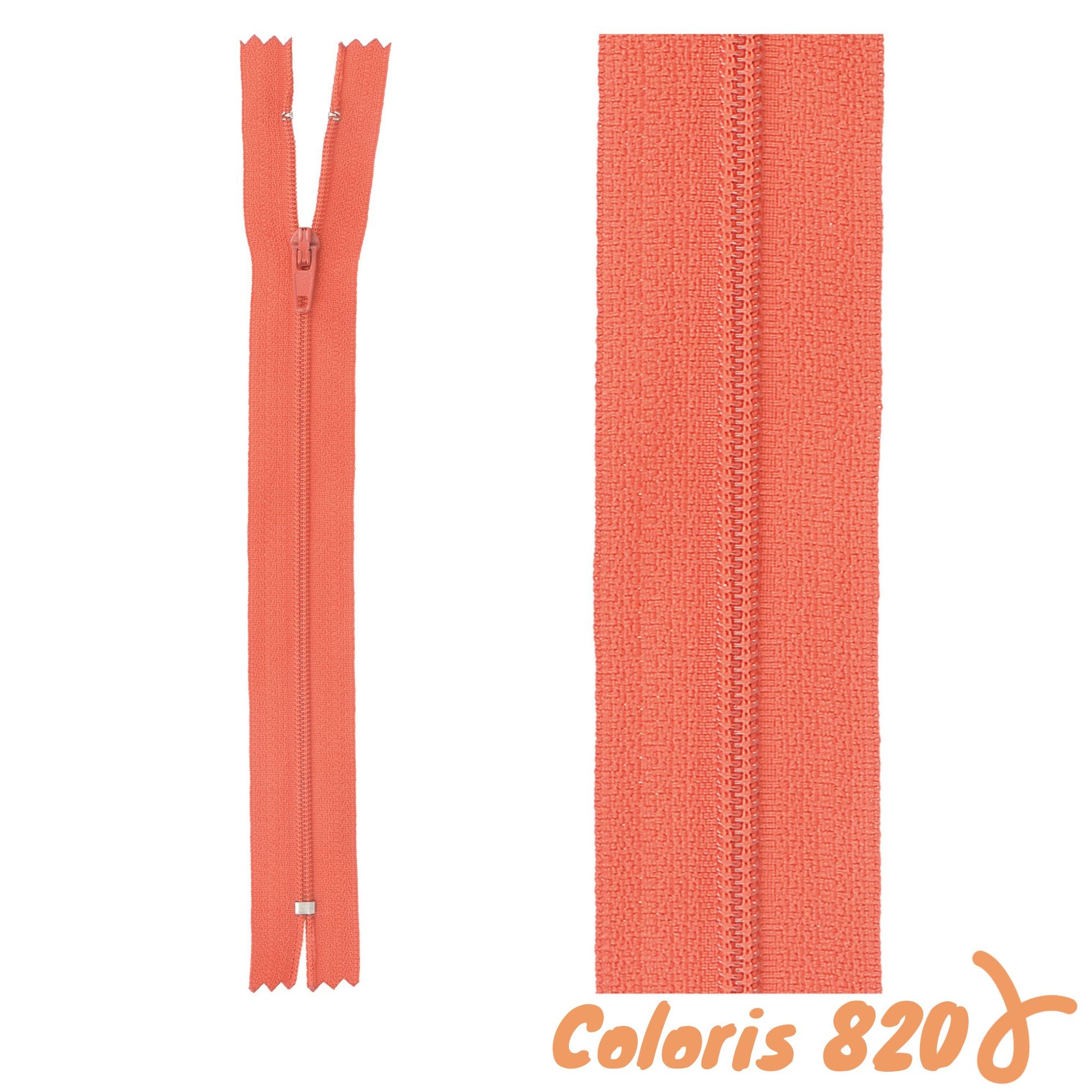 Zip non-séparable - 10 cm