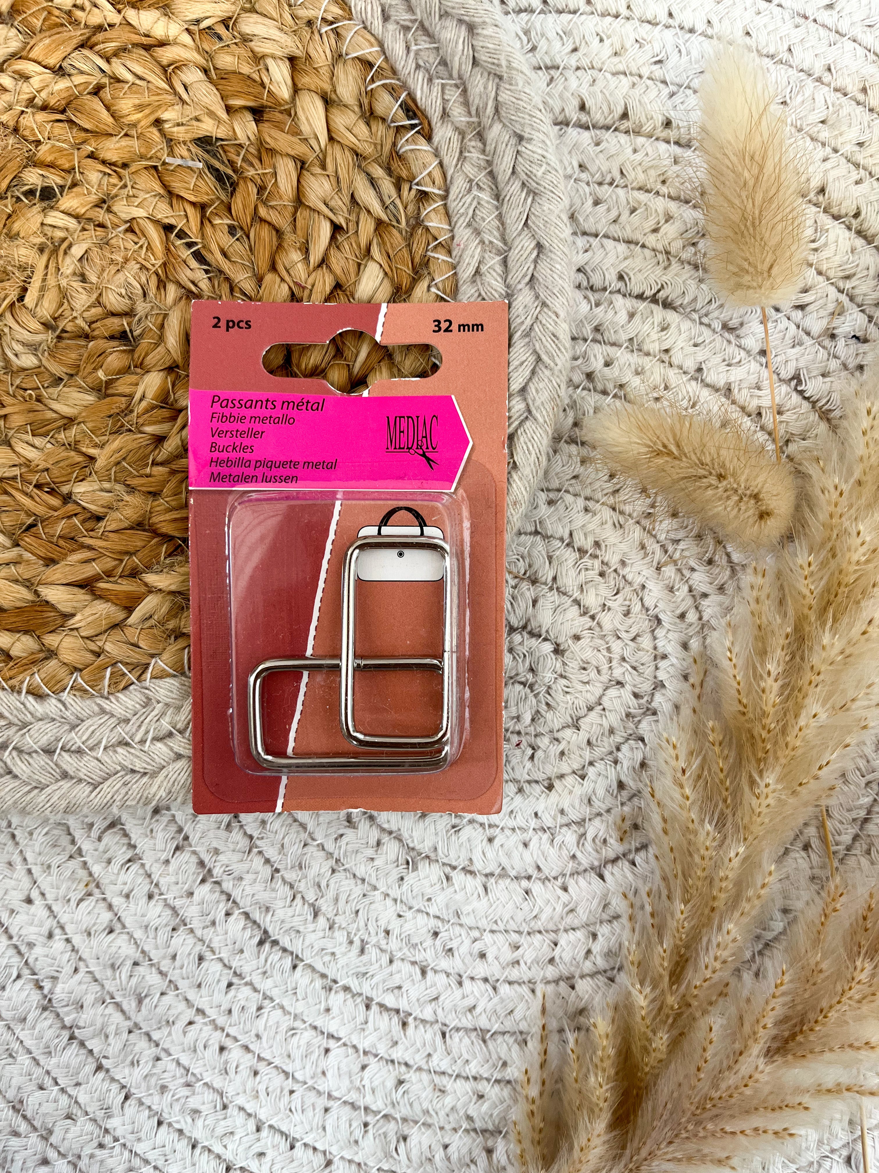 Boucles rectangulaires en métal - plusieurs coloris