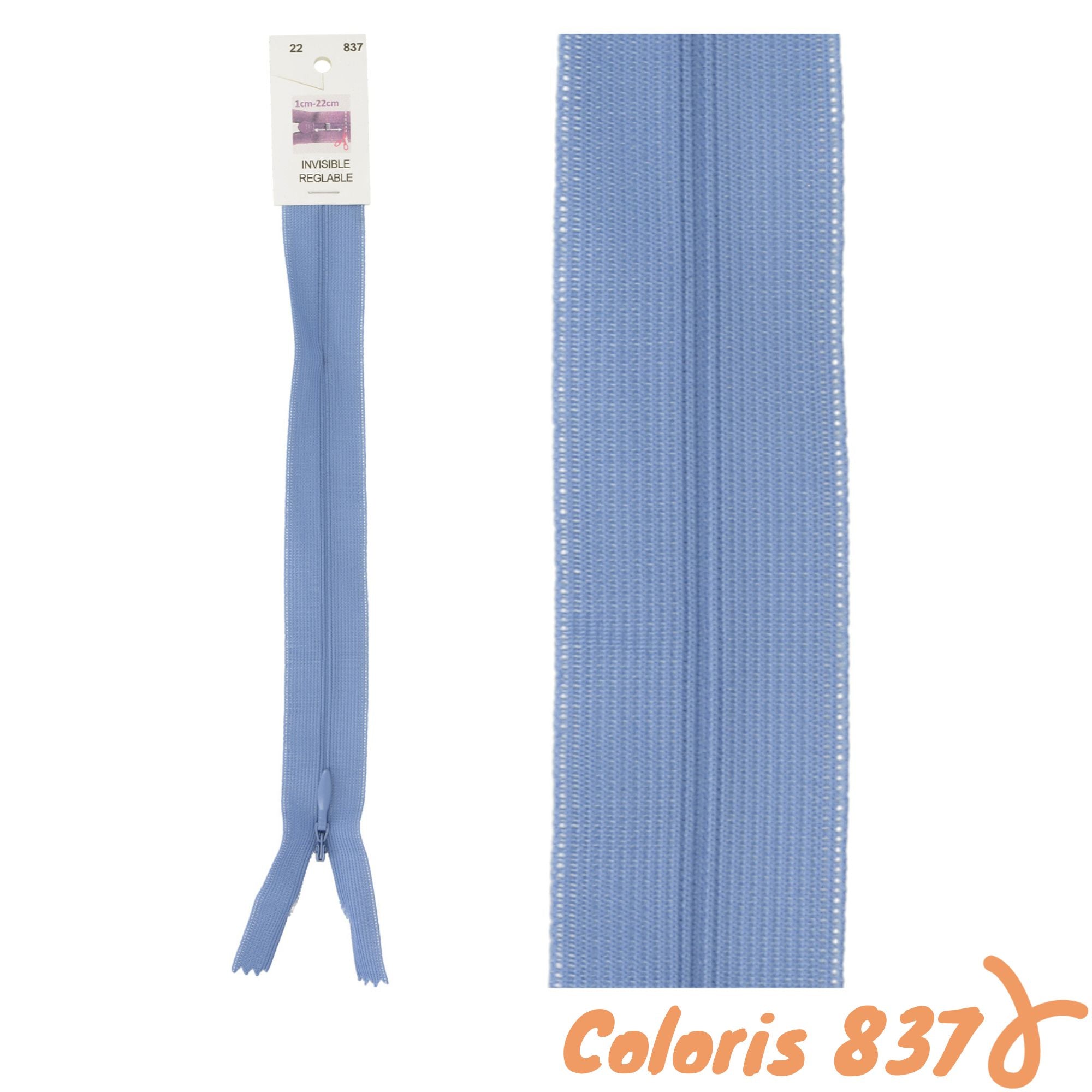 Zip invisibles réglables - 40 à 60 cm