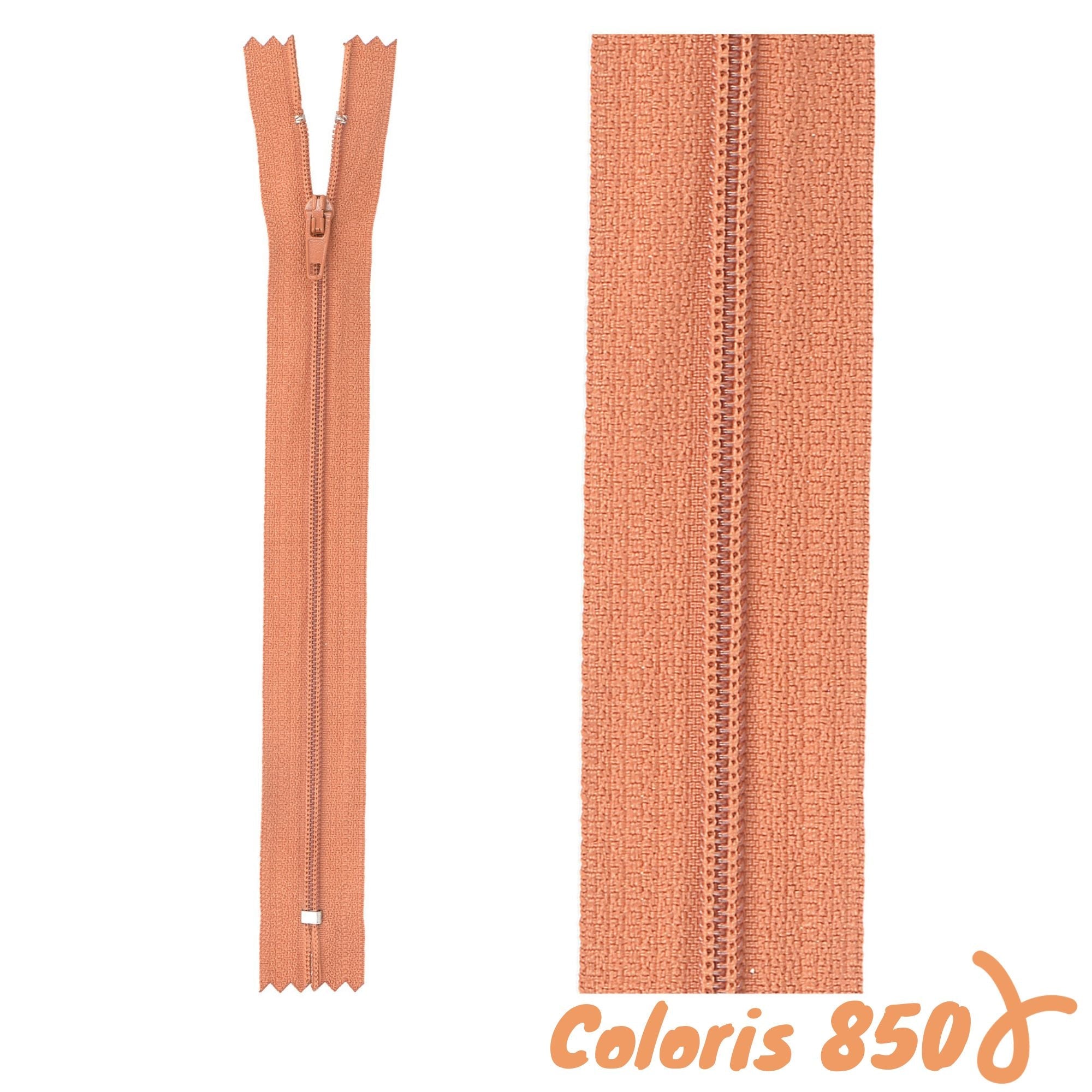 Zip non-séparable - 25 cm