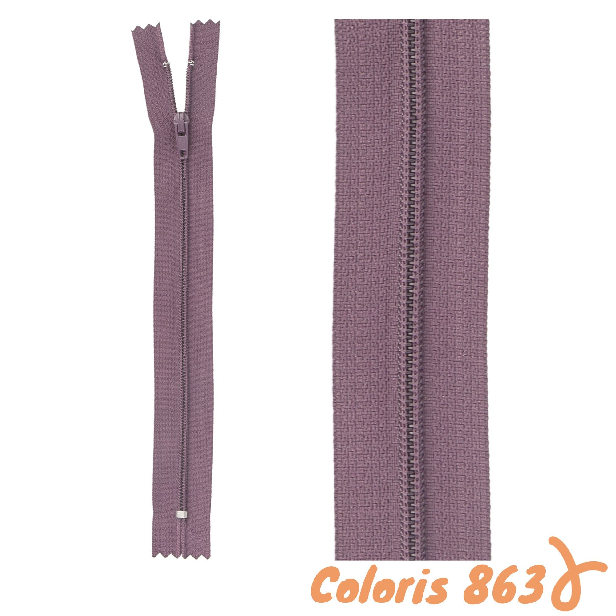 Zip non-séparable - 20 cm