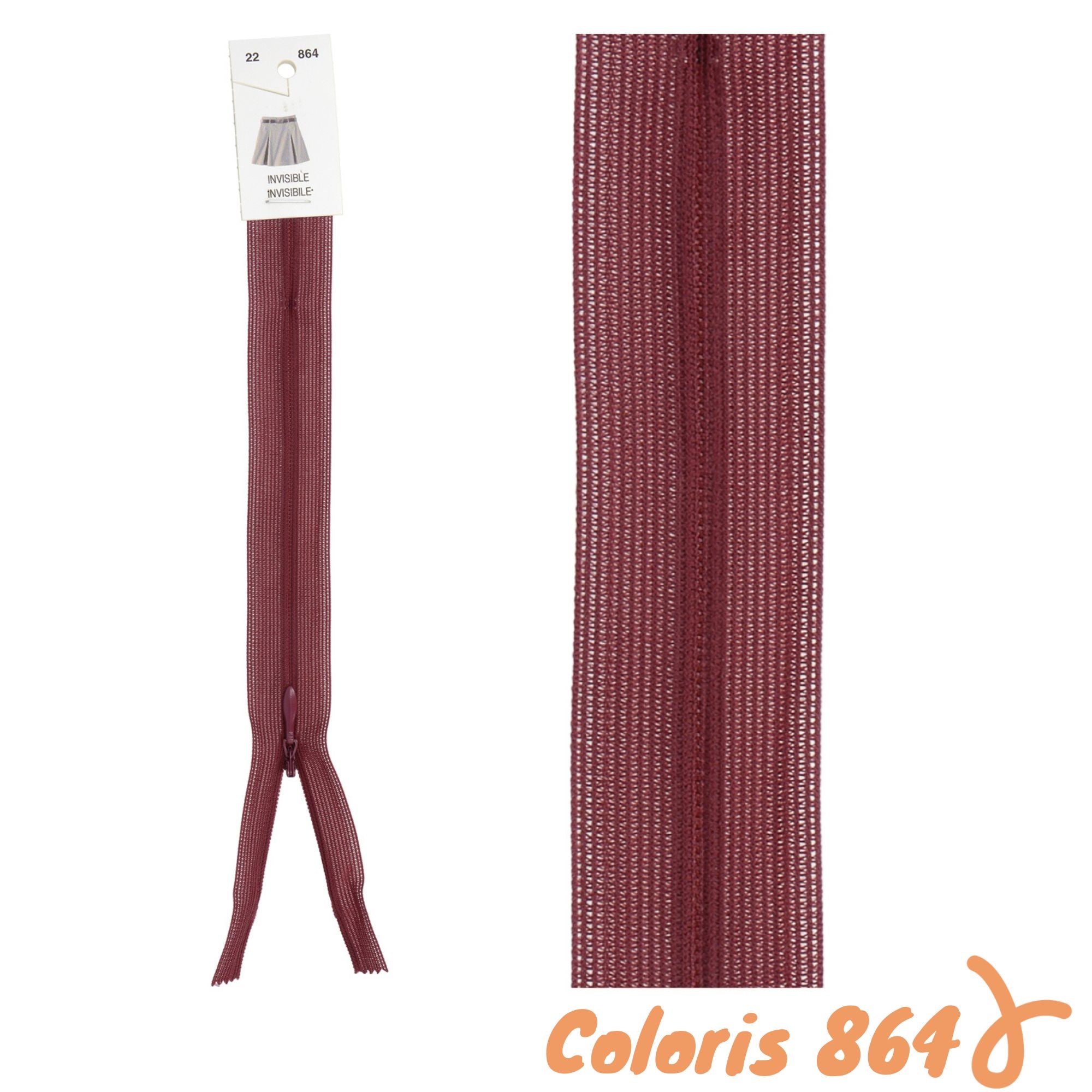 Zip invisibles réglables - 40 à 60 cm