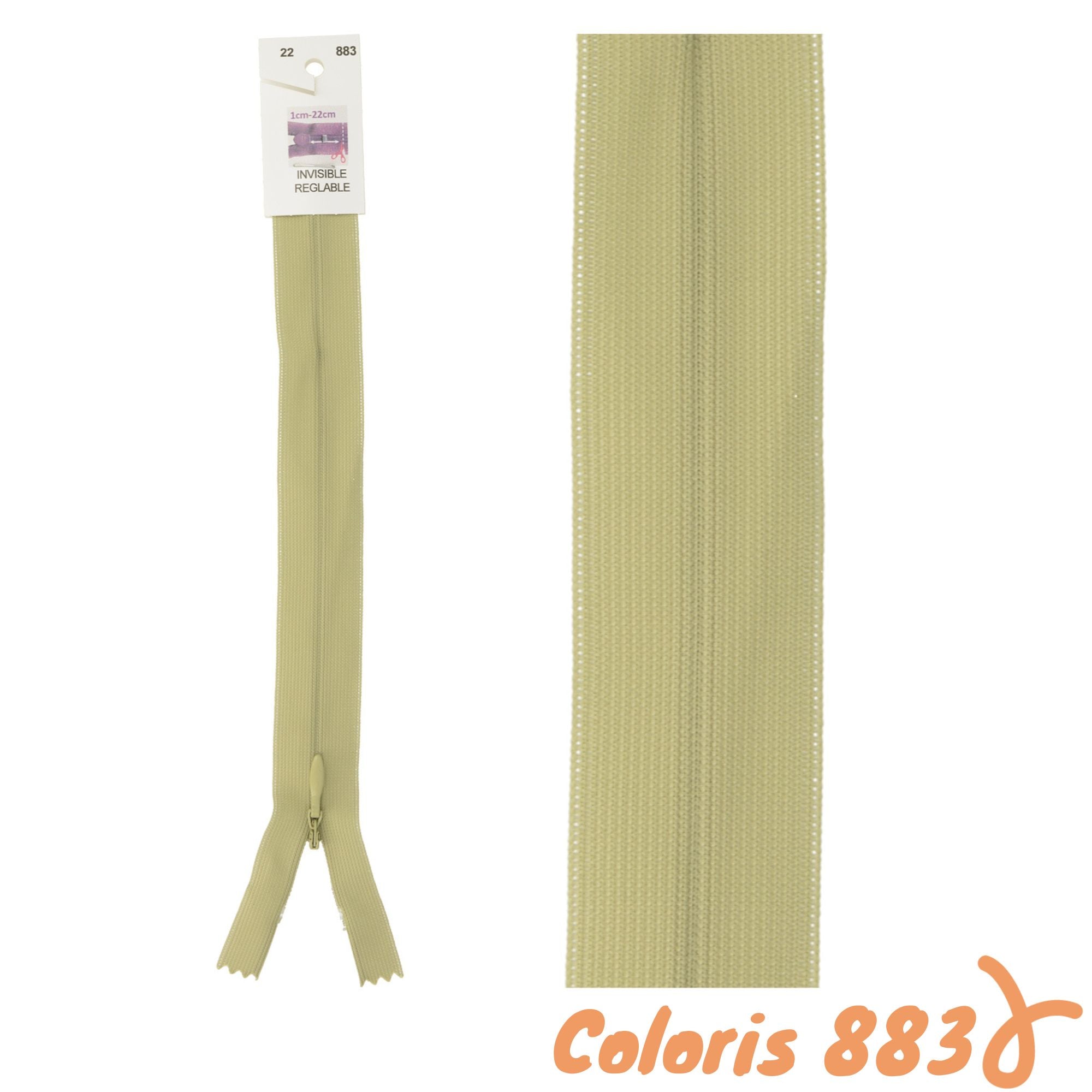 Zip invisibles réglables - 40 à 60 cm