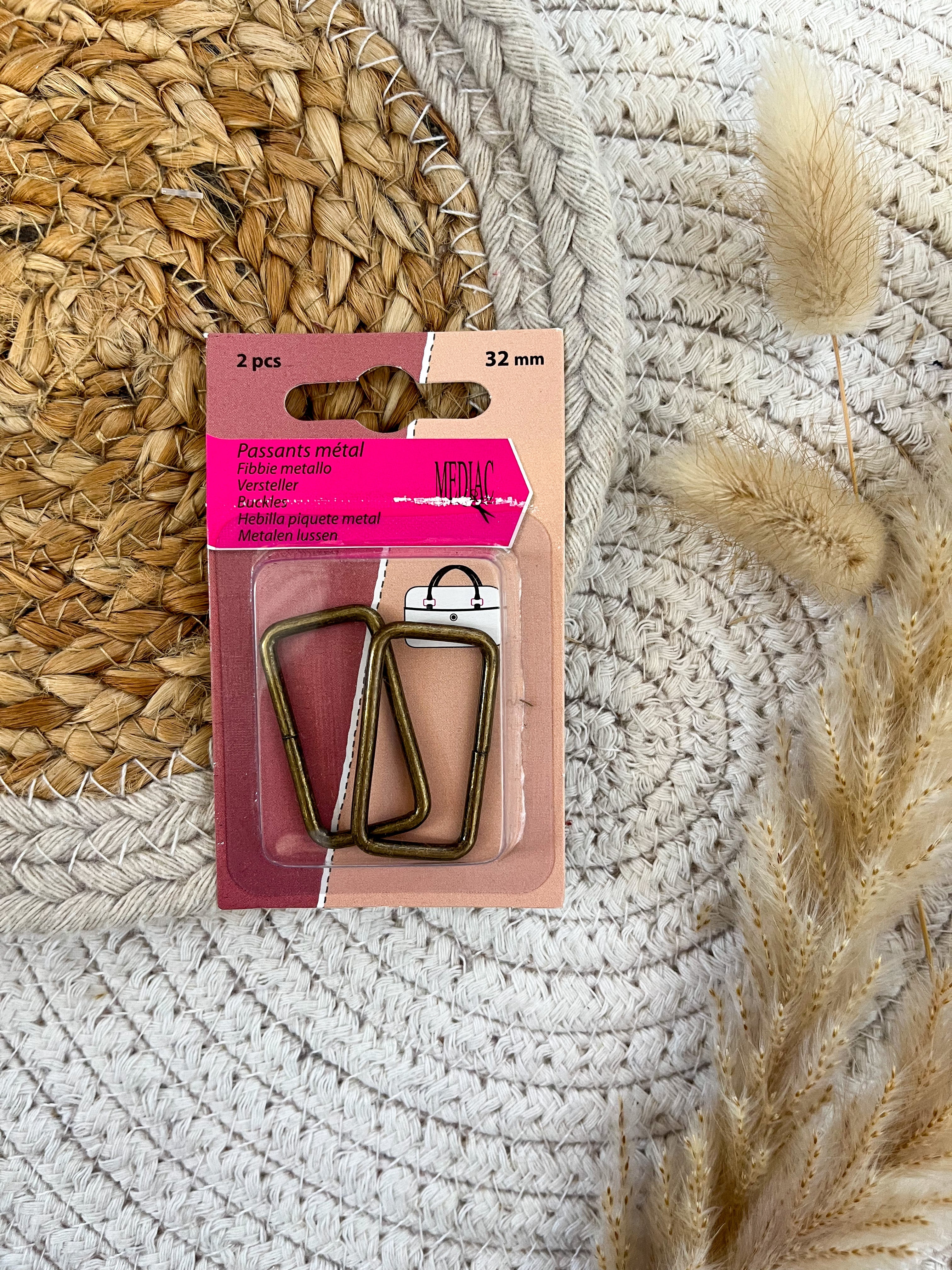 Boucles rectangulaires en métal - plusieurs coloris